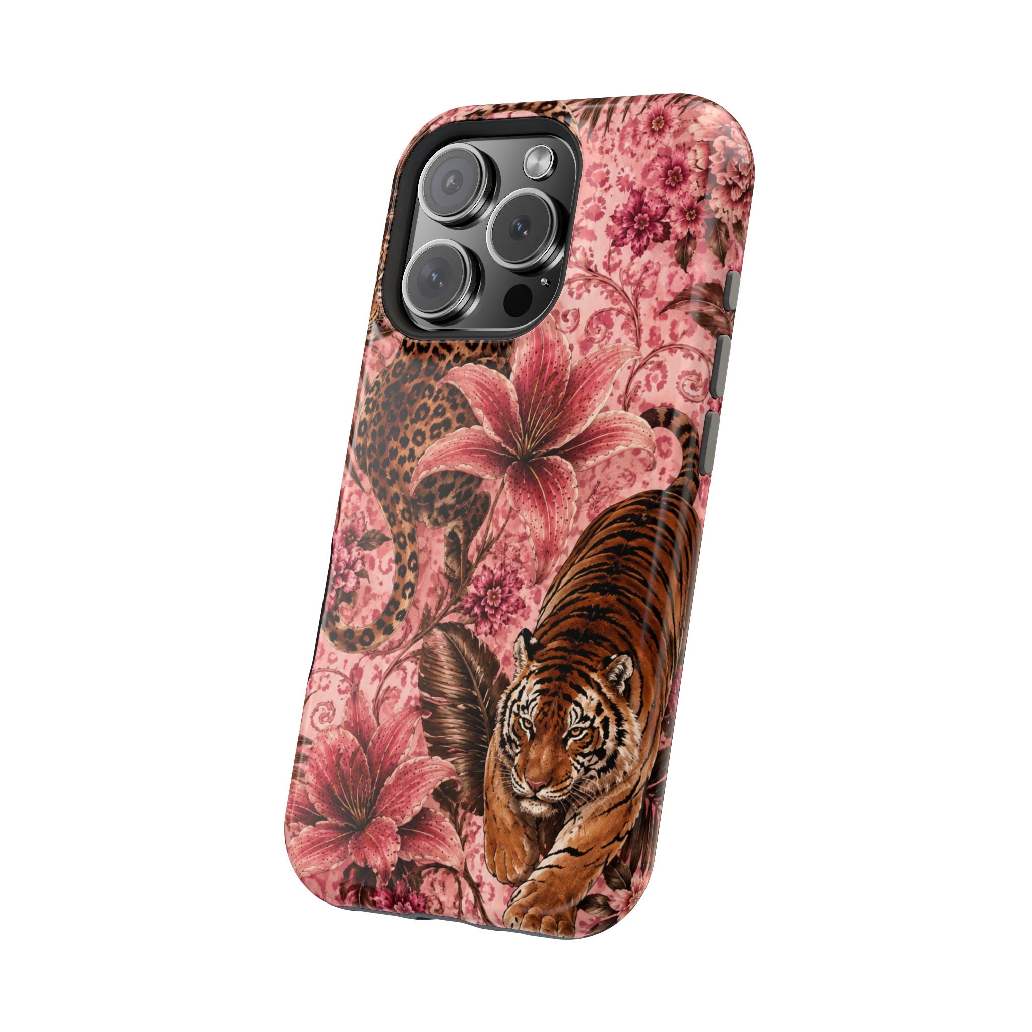 Floral Tiger Magnetic Phone Case — Impact-Resistant Stylish Protection