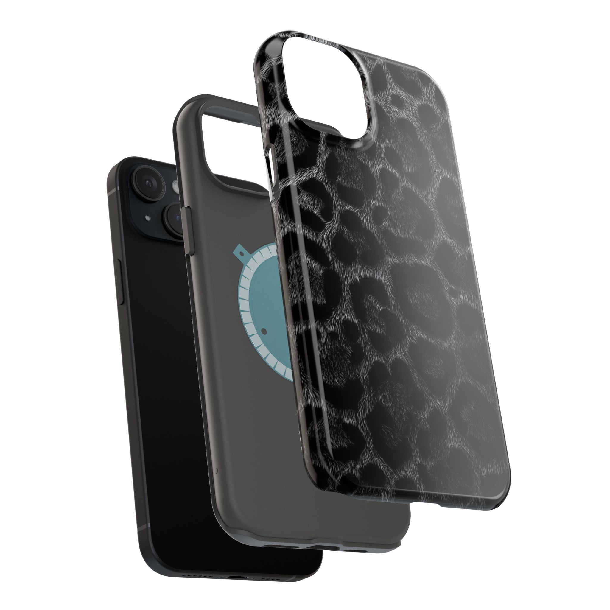 Black Leopard Print Magnetic Impact-Resistant Phone Case