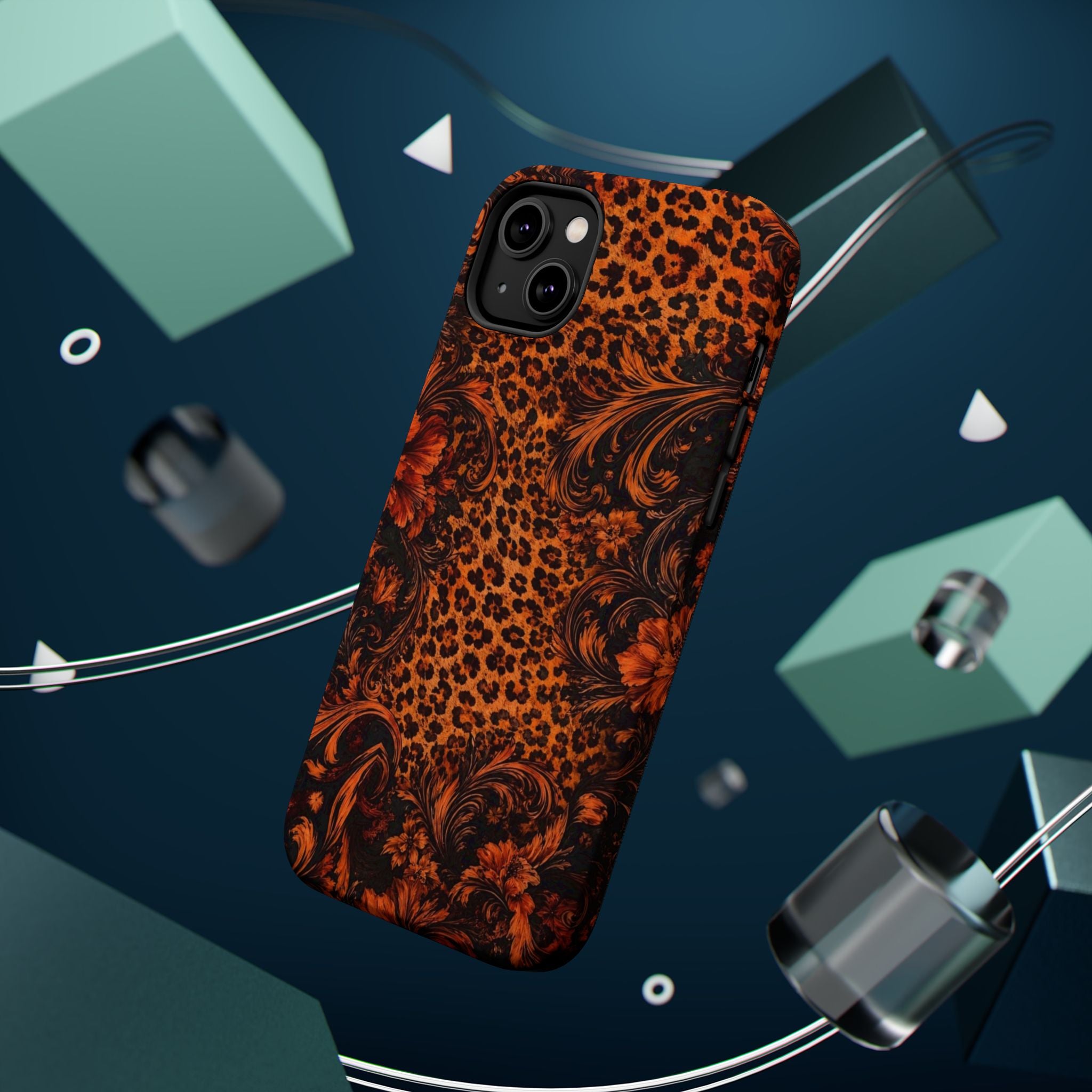 Leopard Baroque Magnetic Phone Case | MagSafe Compatible Shockproof Protective Cover