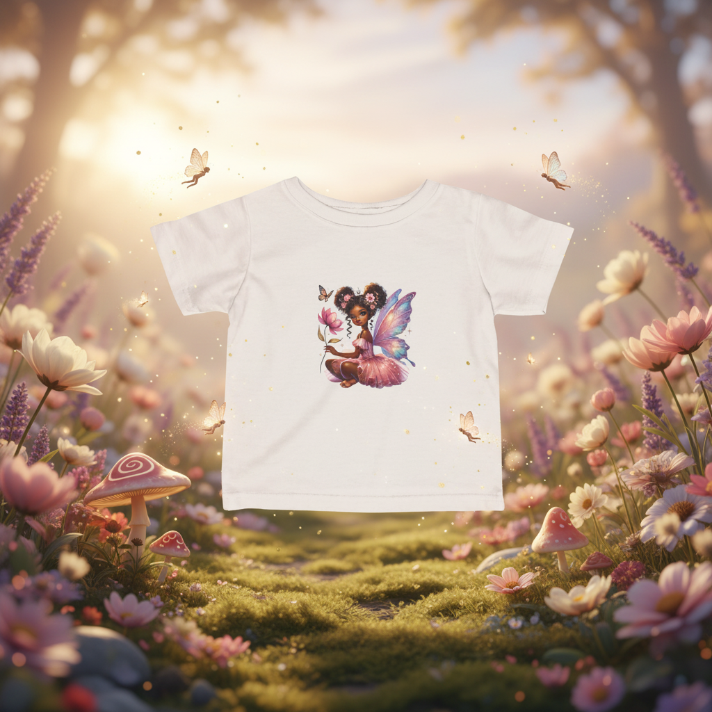 Brown Baby Fairy Infant Tee with Butterflies | Whimsical Fairycore Graphic Shirt