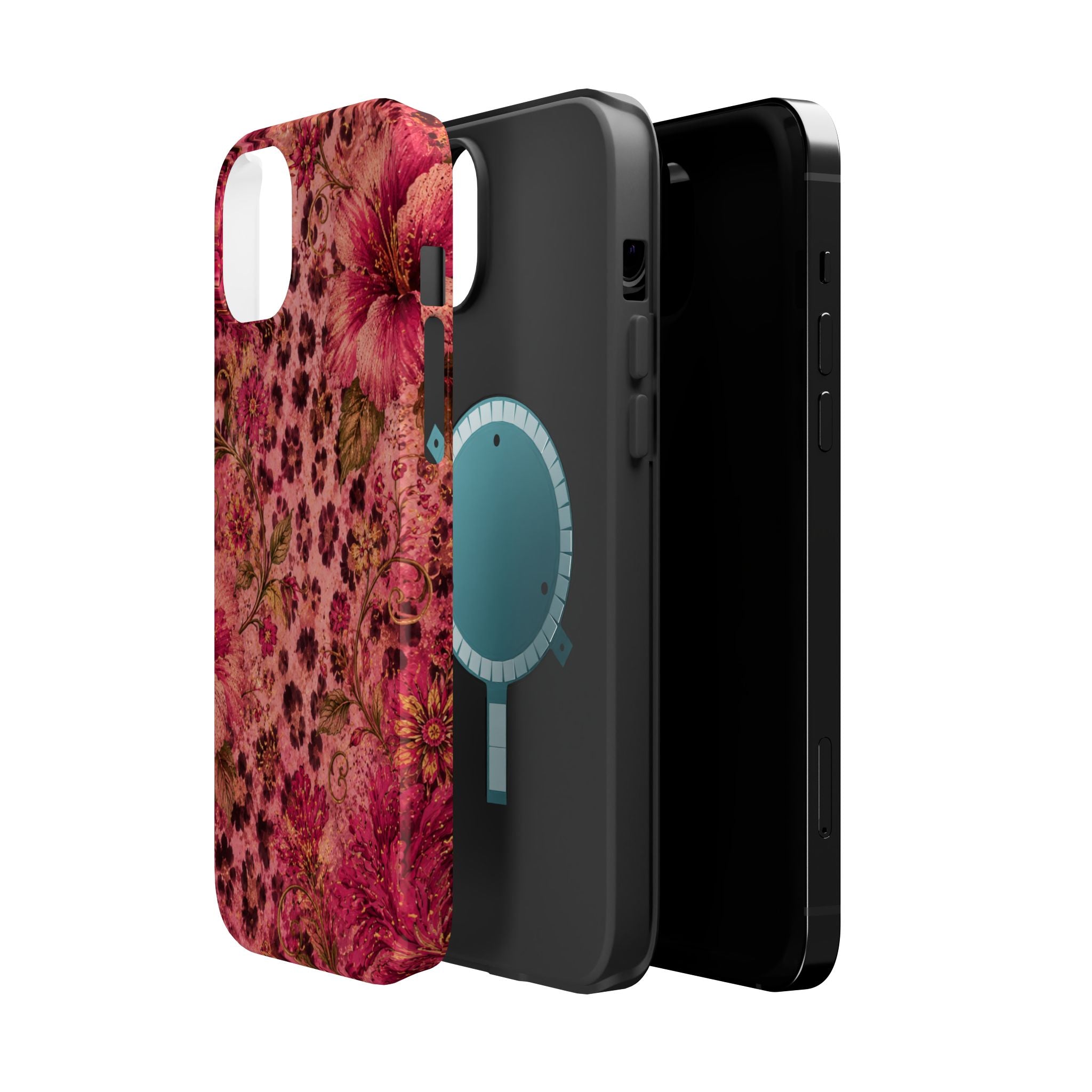 Floral Vintage Rose Magnetic Impact-Resistant Phone Case