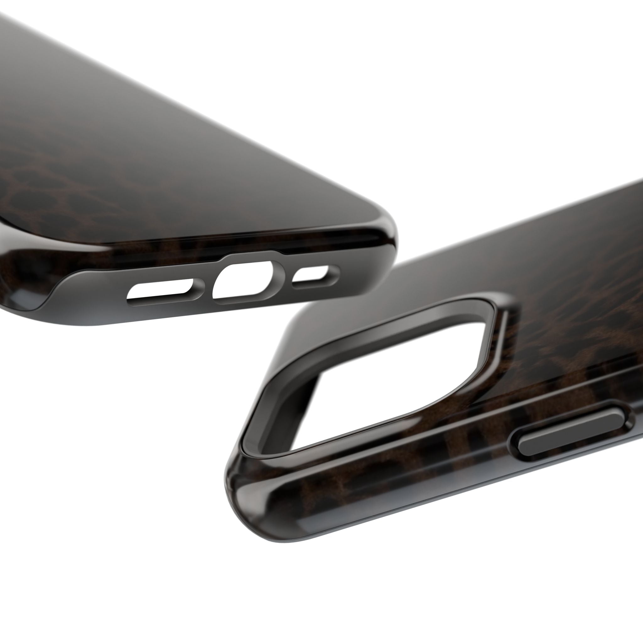 Brown Leopard Print MagSafe Phone Case | Shockproof Magnetic Protective Cover for iPhone