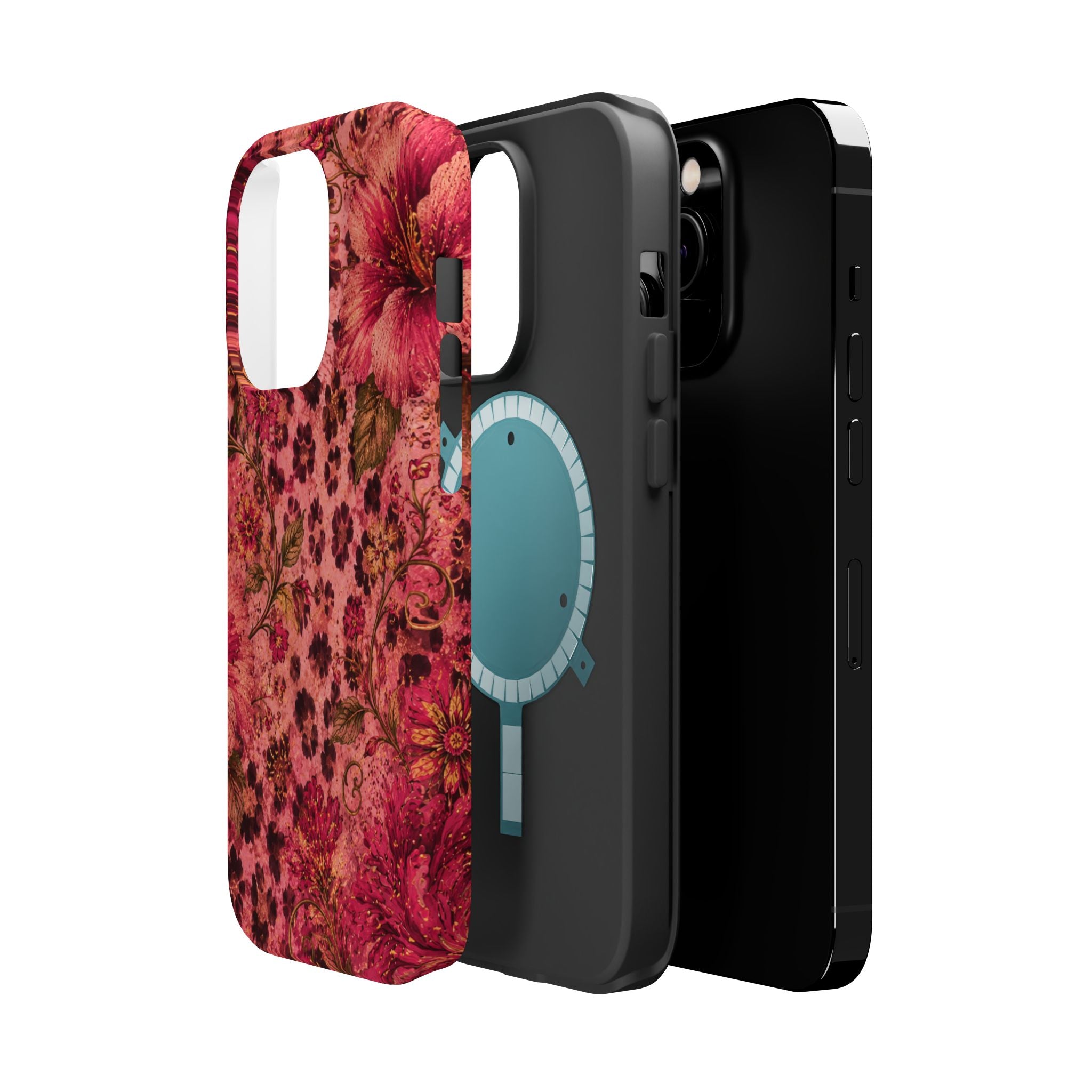 Floral Vintage Rose Magnetic Impact-Resistant Phone Case