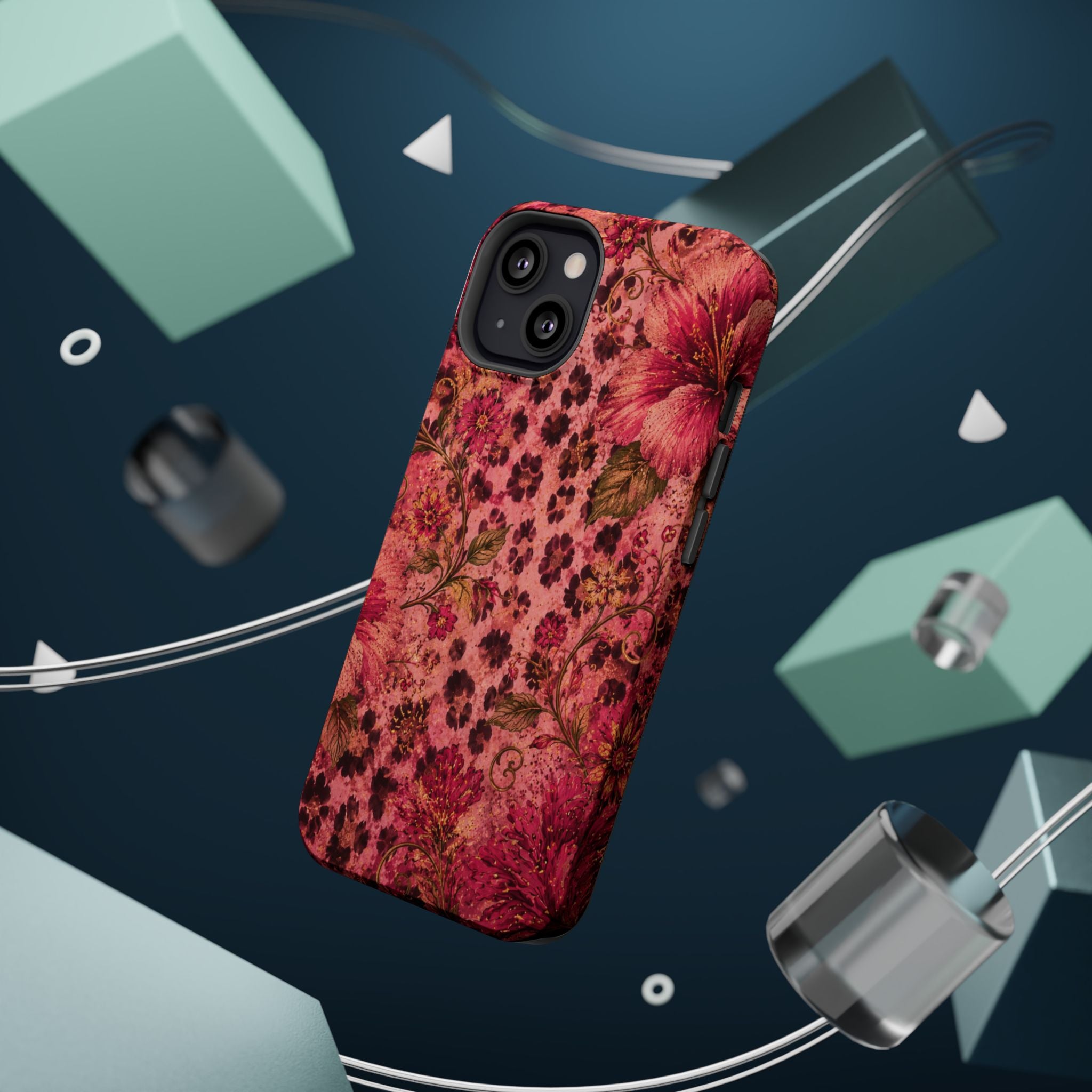 Floral Vintage Rose Magnetic Impact-Resistant Phone Case