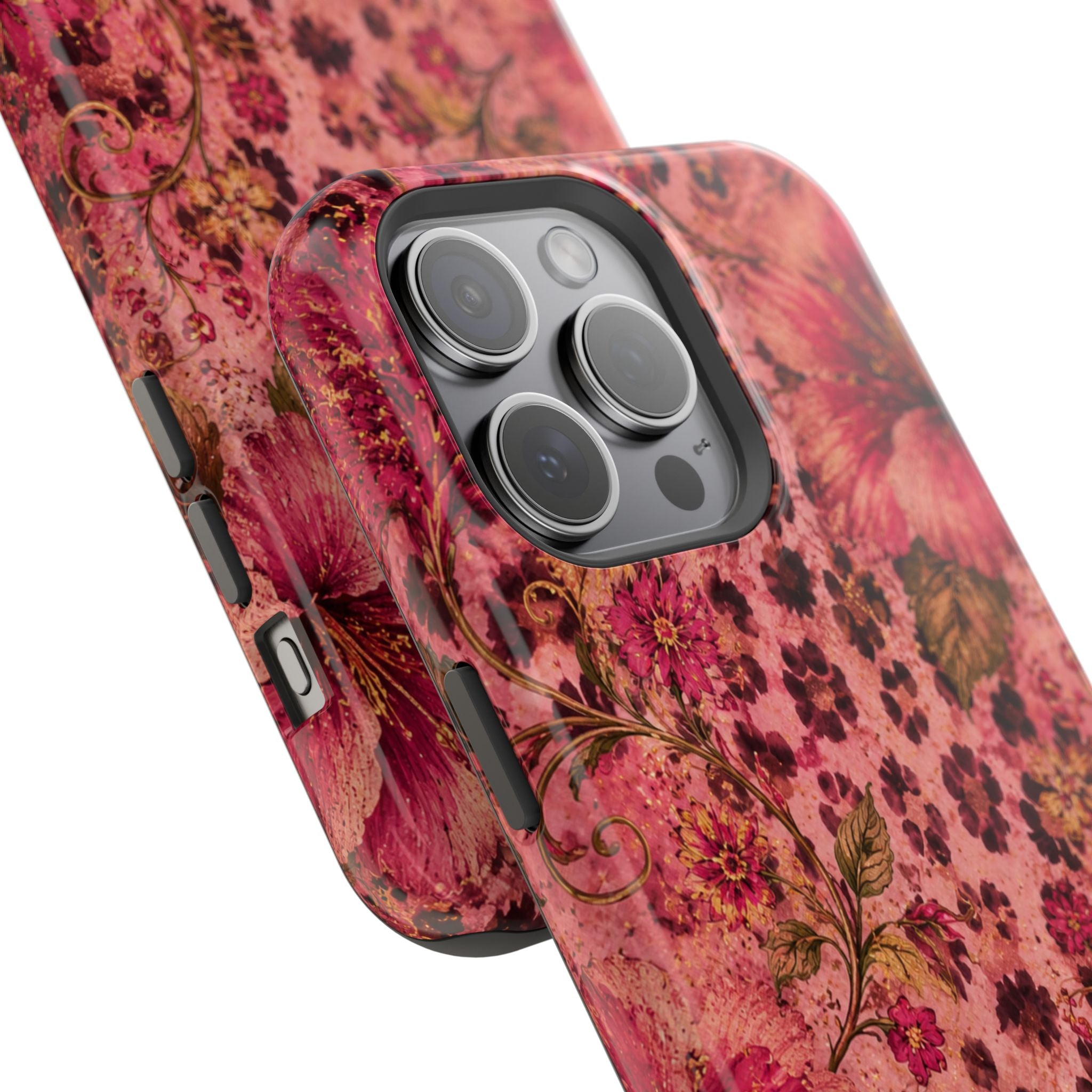 Floral Vintage Rose Magnetic Impact-Resistant Phone Case