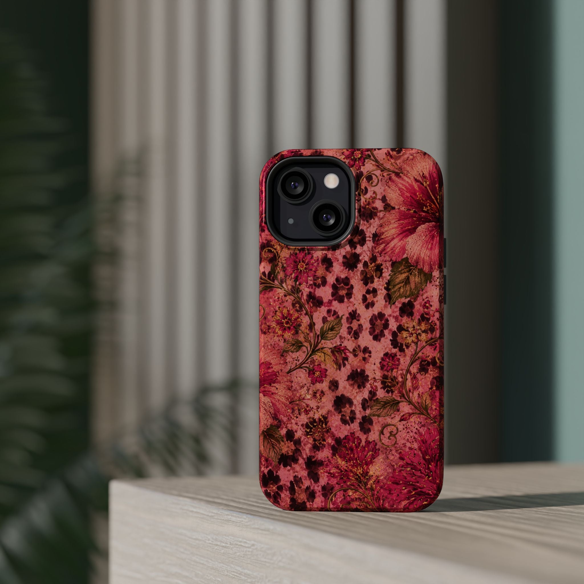 Floral Vintage Rose Magnetic Impact-Resistant Phone Case