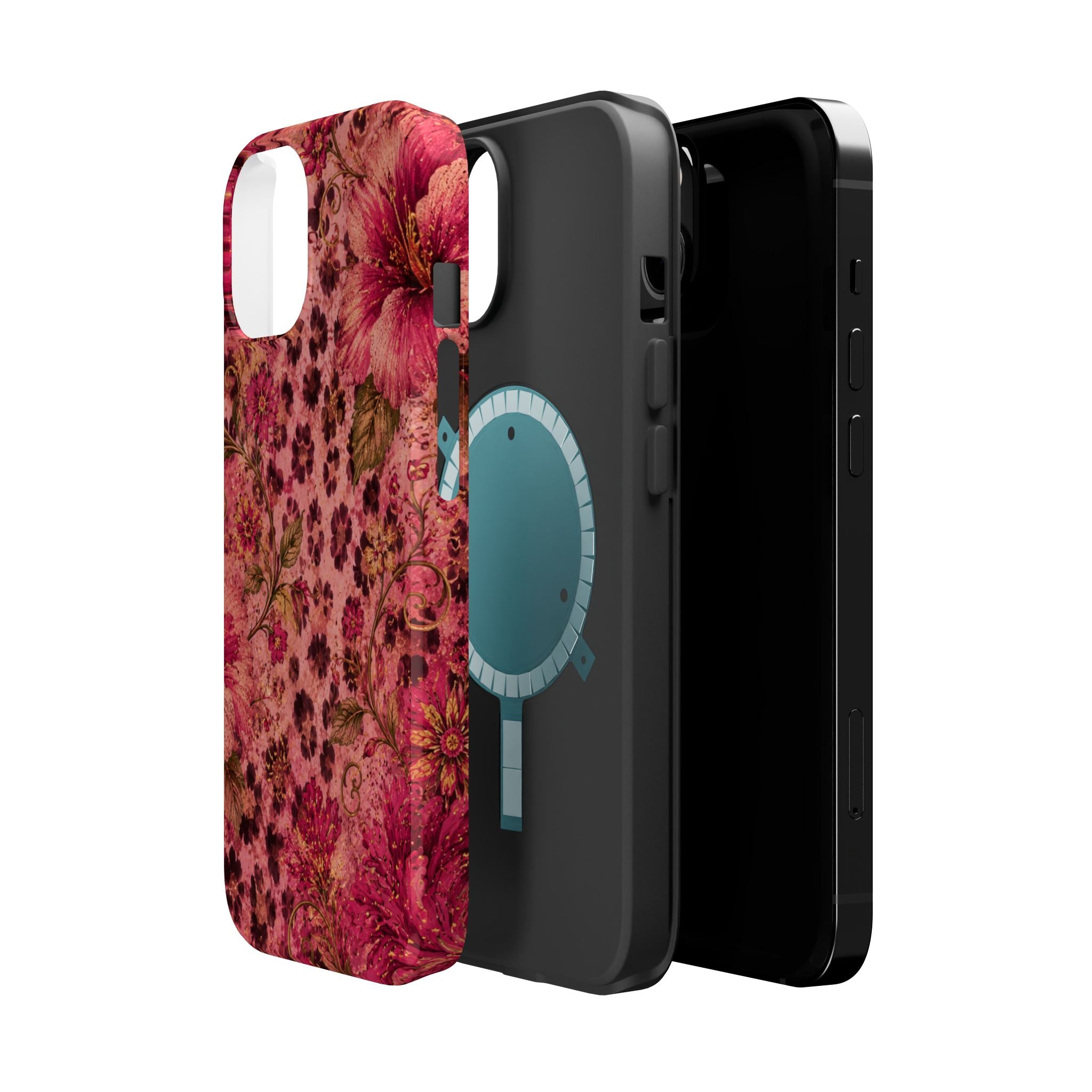 Floral Vintage Rose Magnetic Impact-Resistant Phone Case