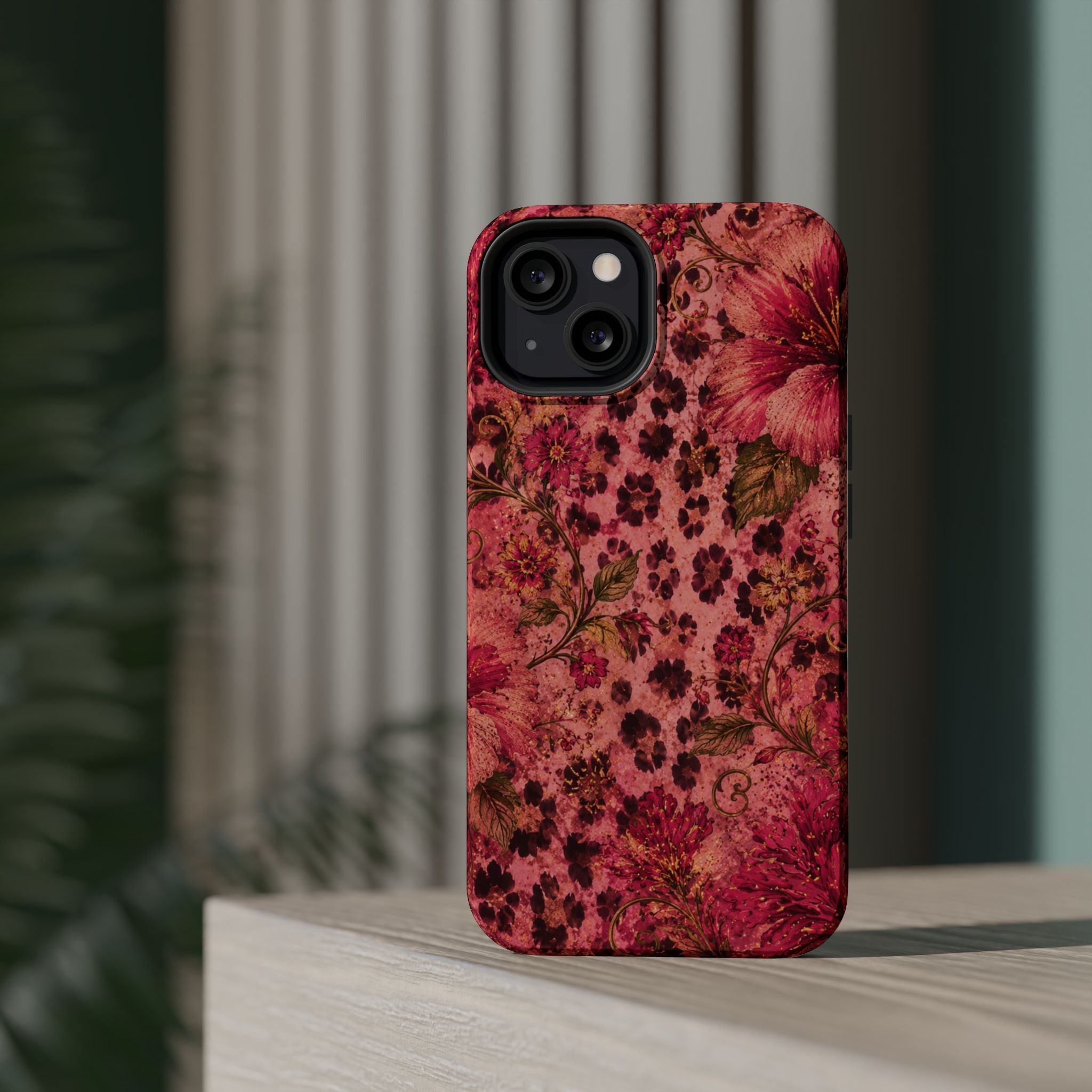 Floral Vintage Rose Magnetic Impact-Resistant Phone Case