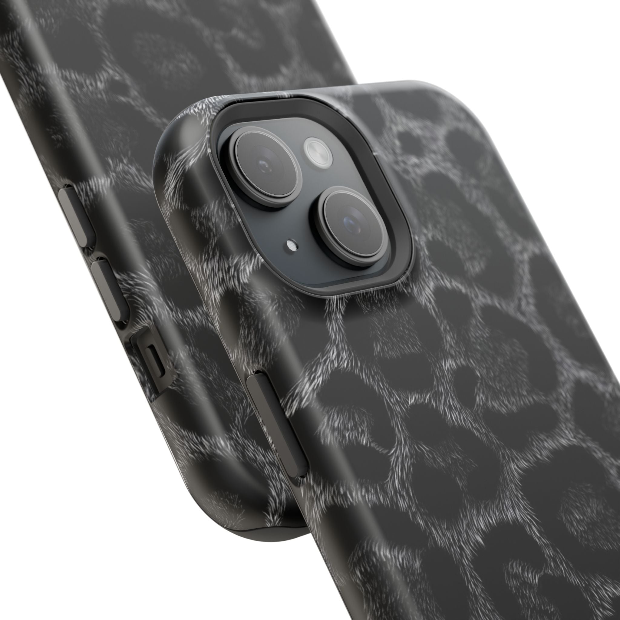Black Leopard Print Magnetic Impact-Resistant Phone Case