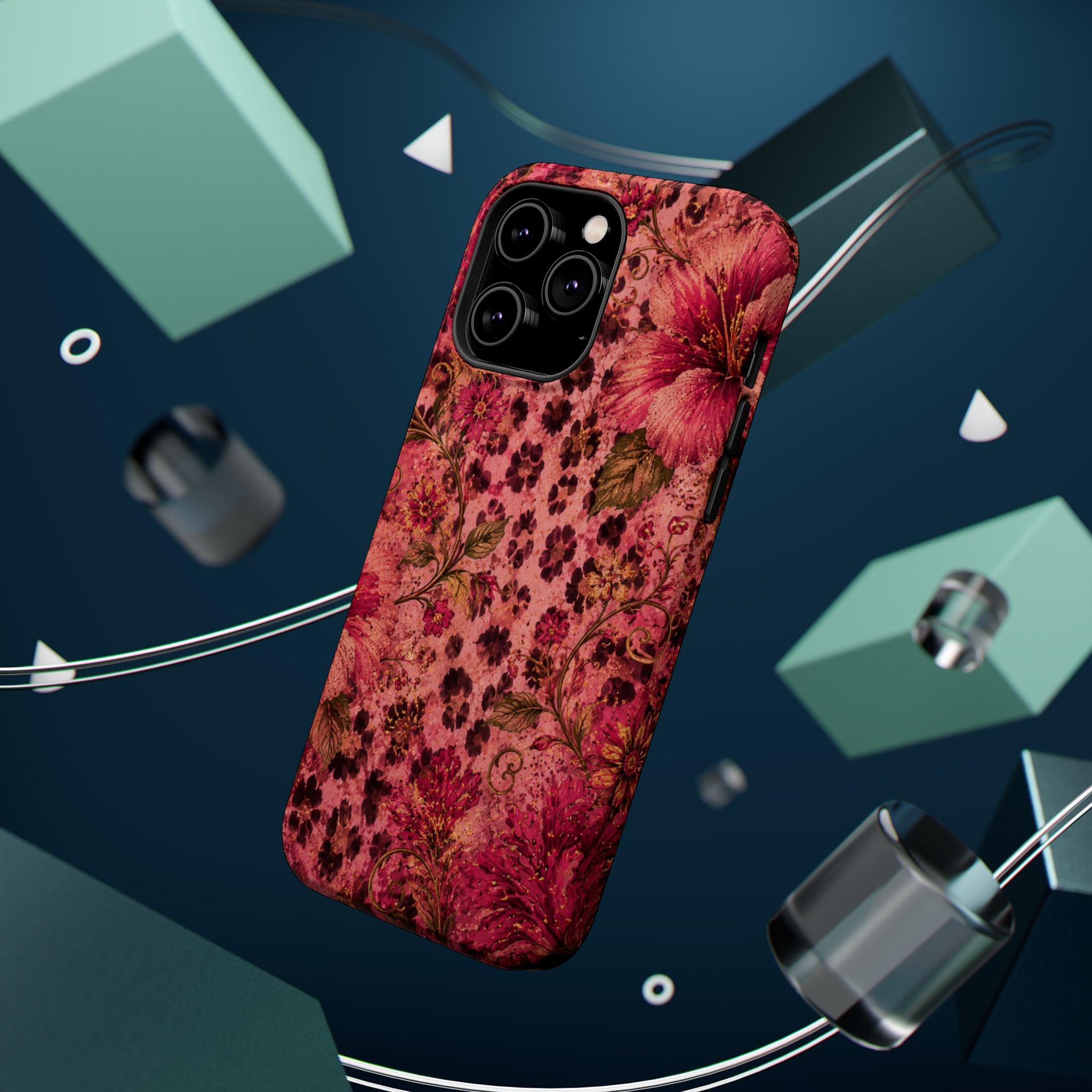 Floral Vintage Rose Magnetic Impact-Resistant Phone Case