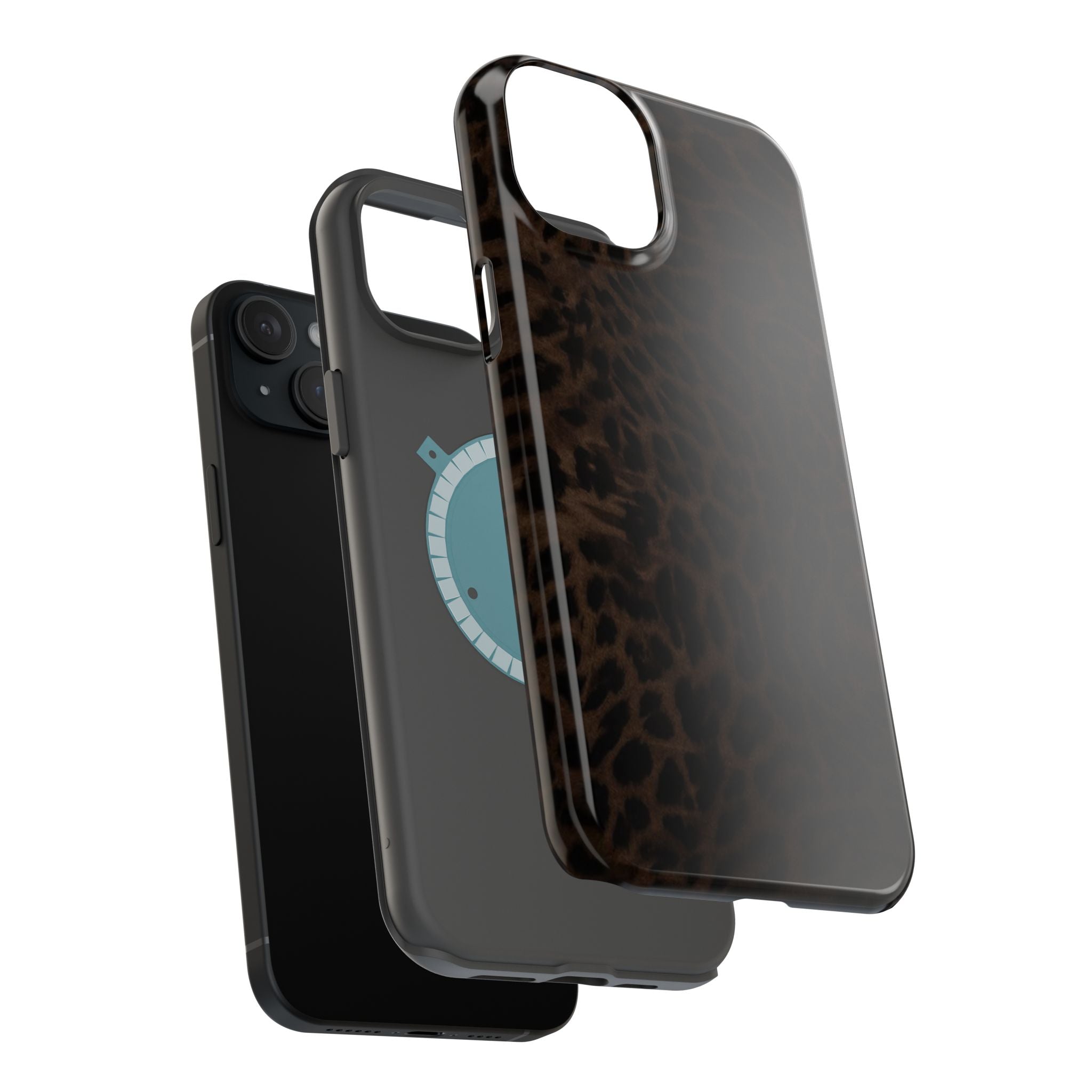 Brown Leopard Print MagSafe Phone Case | Shockproof Magnetic Protective Cover for iPhone