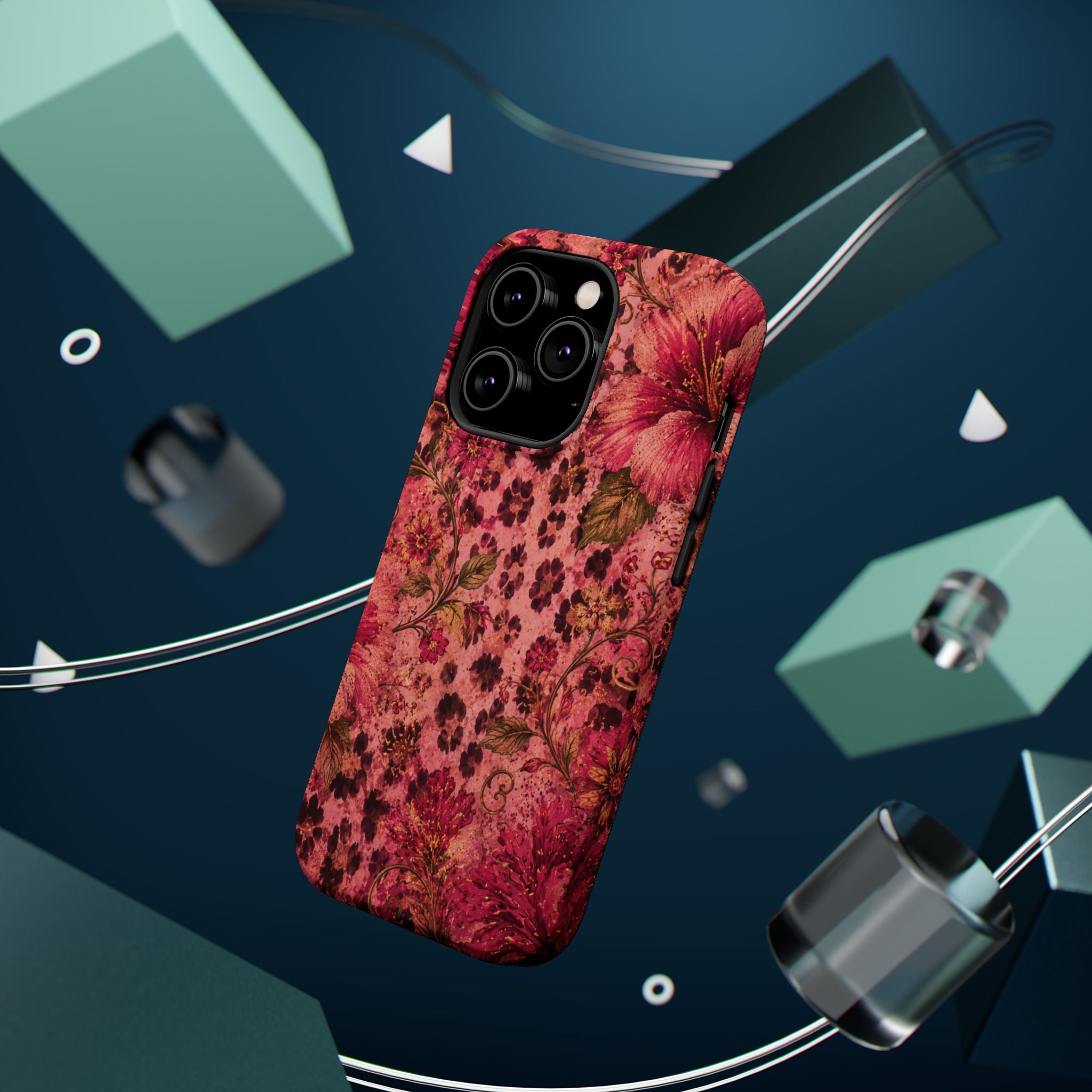 Floral Vintage Rose Magnetic Impact-Resistant Phone Case