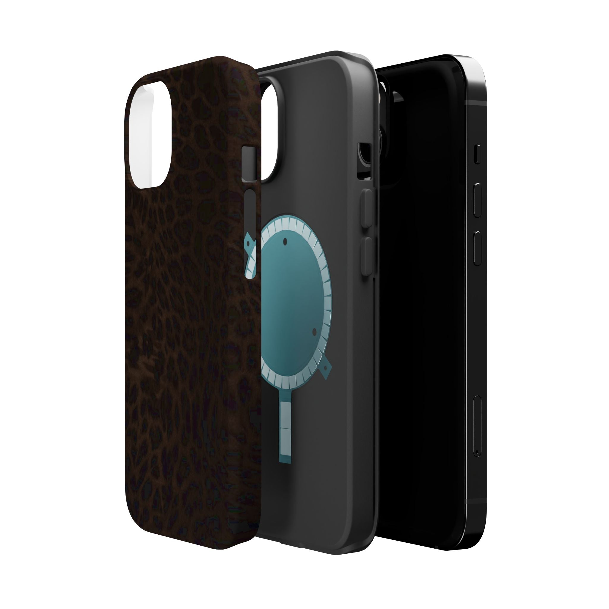 Leopard Print Magnetic Impact Phone Case — Shockproof Magnetic iPhone Cover