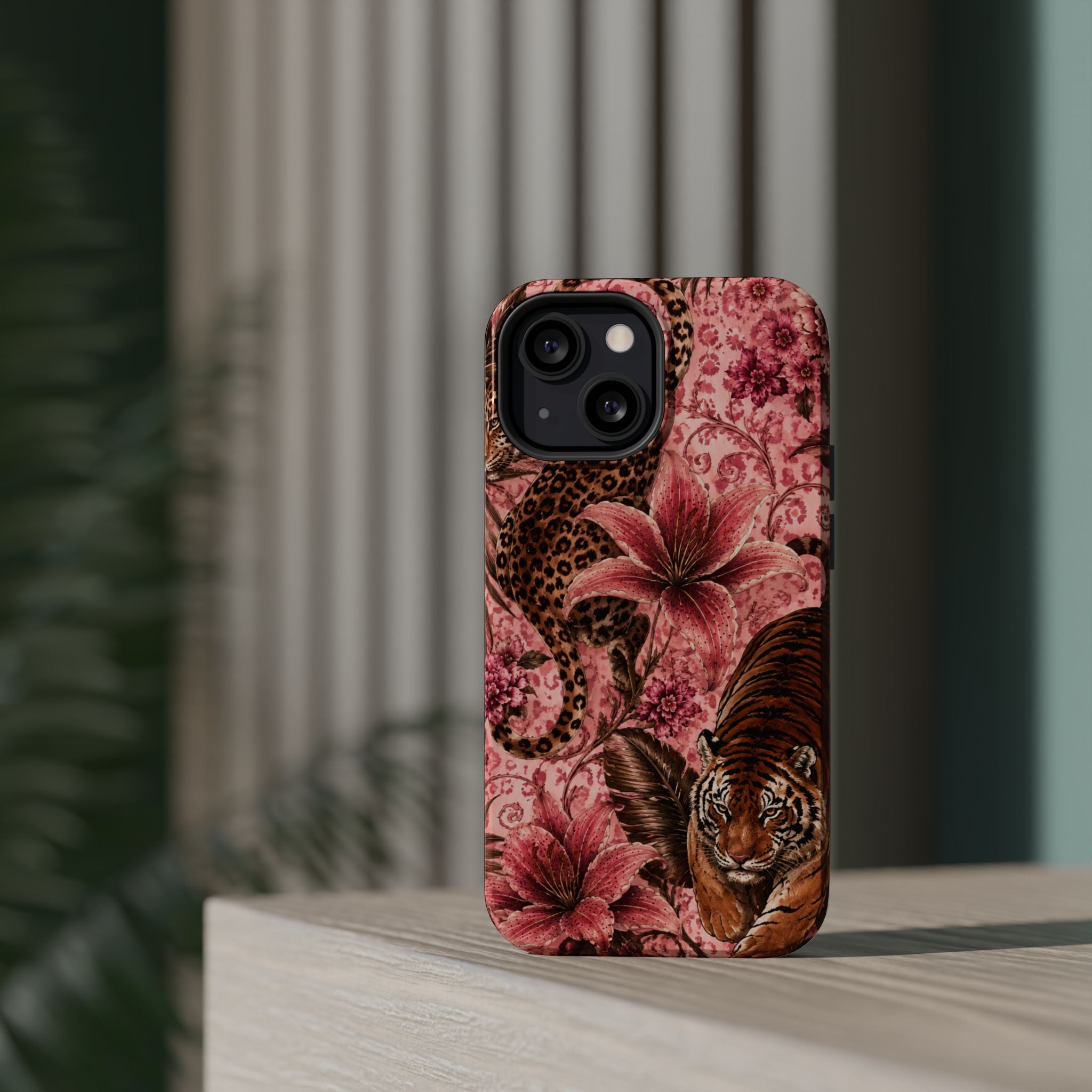 Floral Tiger Magnetic Phone Case — Impact-Resistant Stylish Protection