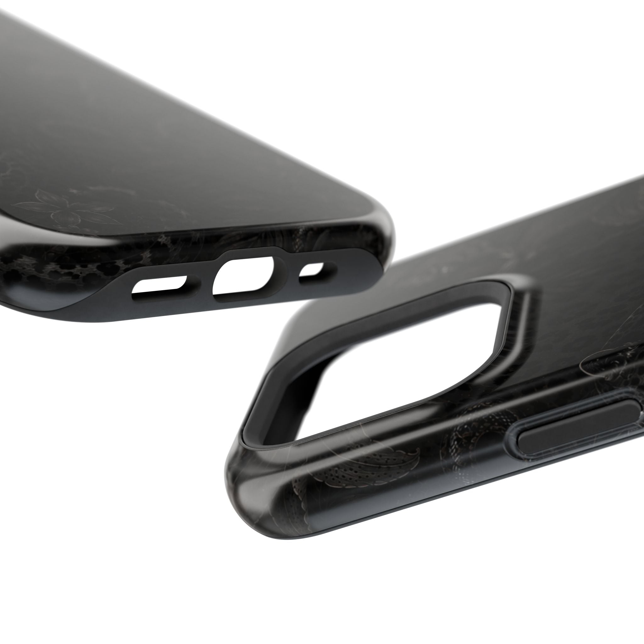 Black Floral Leopard Magnetic Impact-Resistant Phone Case | MagSafe Compatible Shockproof Cover
