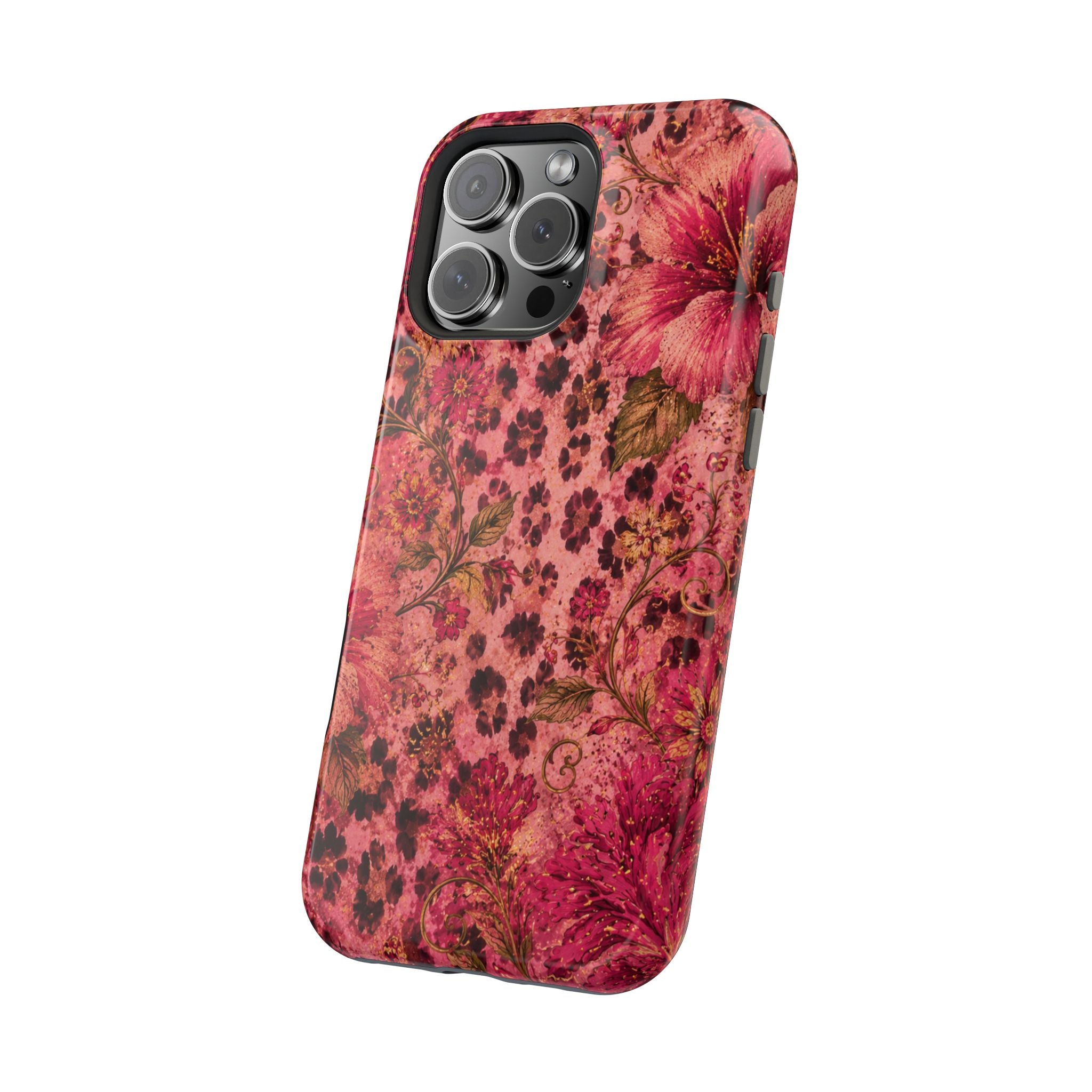 Floral Vintage Rose Magnetic Impact-Resistant Phone Case
