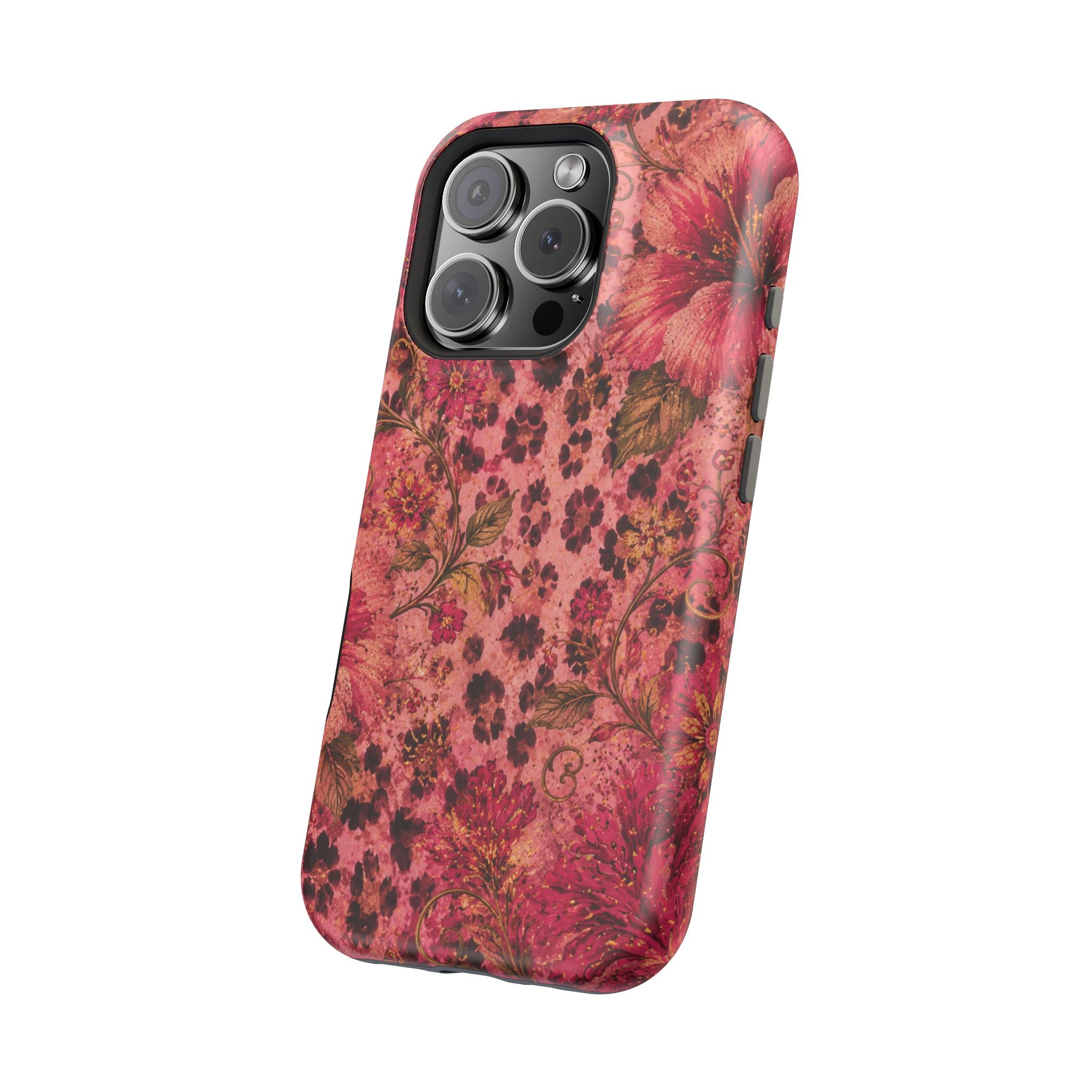 Floral Vintage Rose Magnetic Impact-Resistant Phone Case