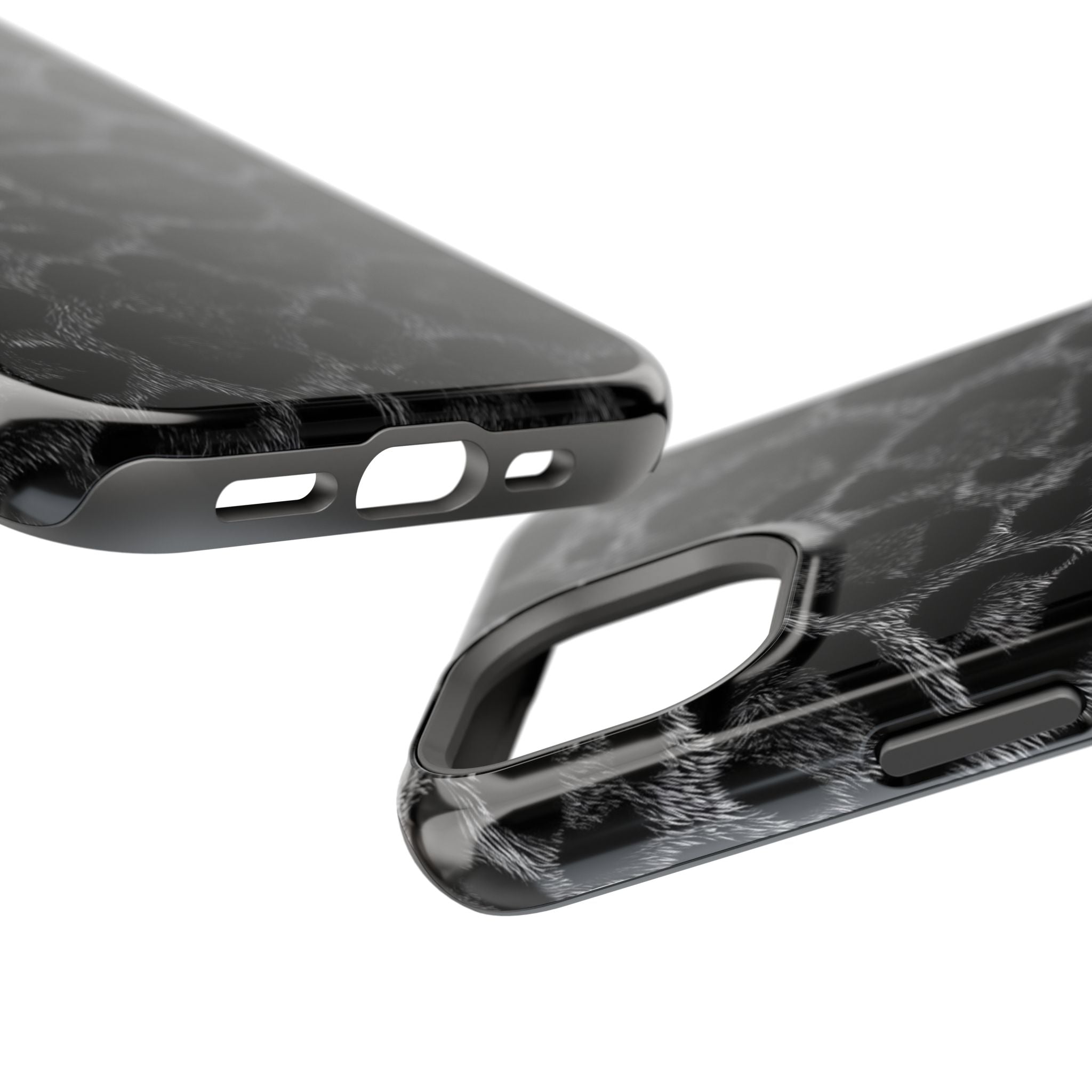 Black Leopard Print Magnetic Impact-Resistant Phone Case