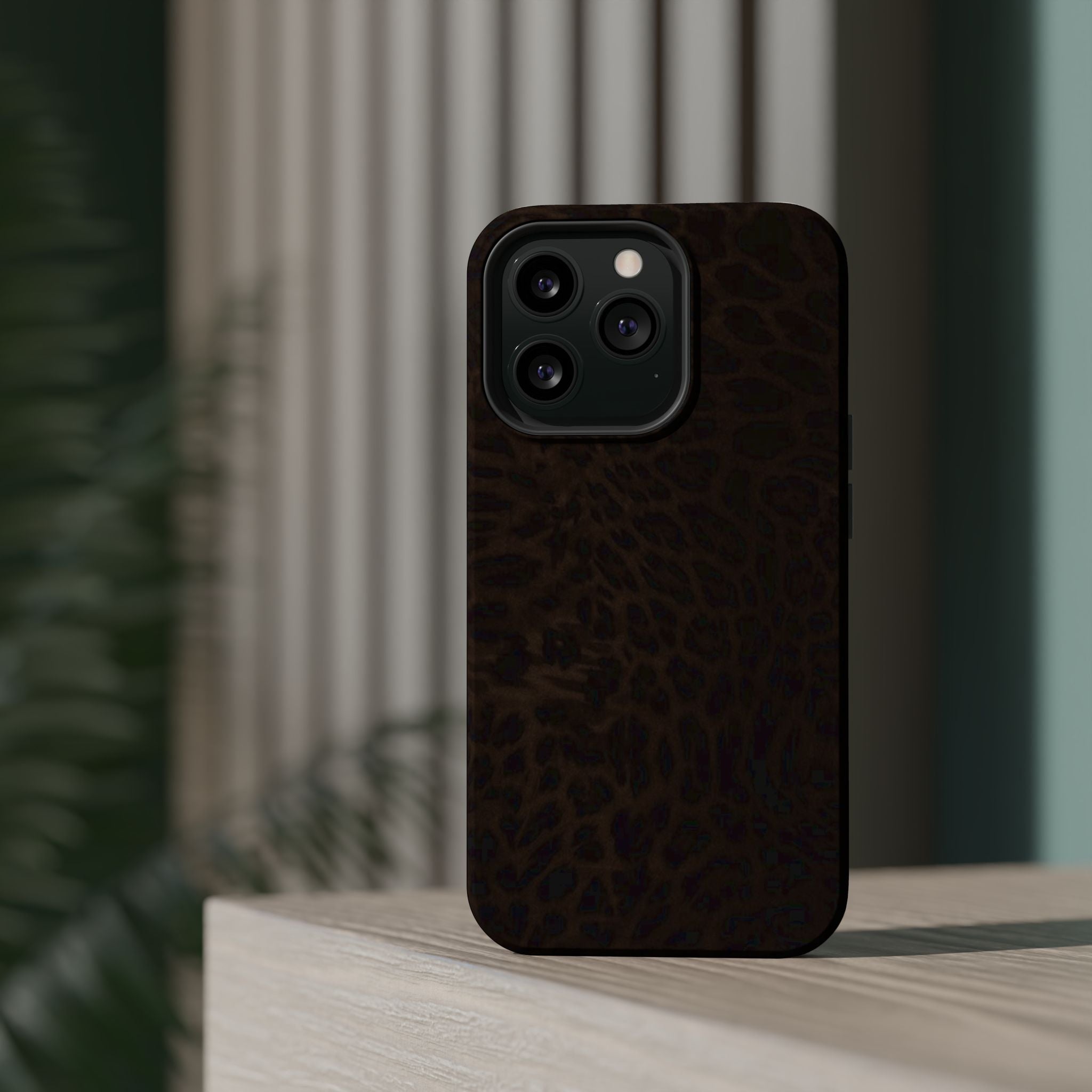 Leopard Print Magnetic Impact Phone Case — Shockproof Magnetic iPhone Cover