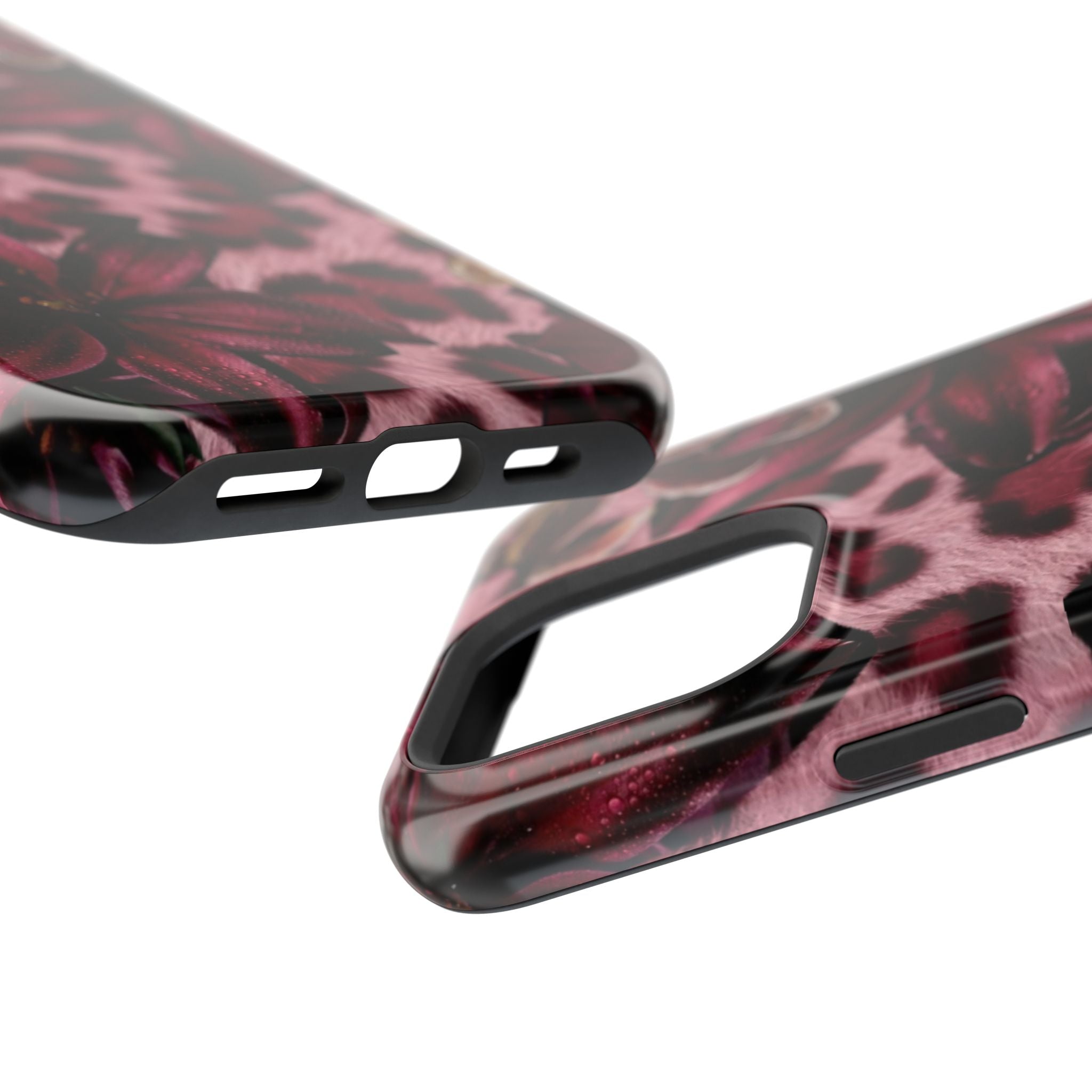 Midnight Bloom Leopard Magnetic Phone Case | MagSafe Compatible Shockproof Protective Cover