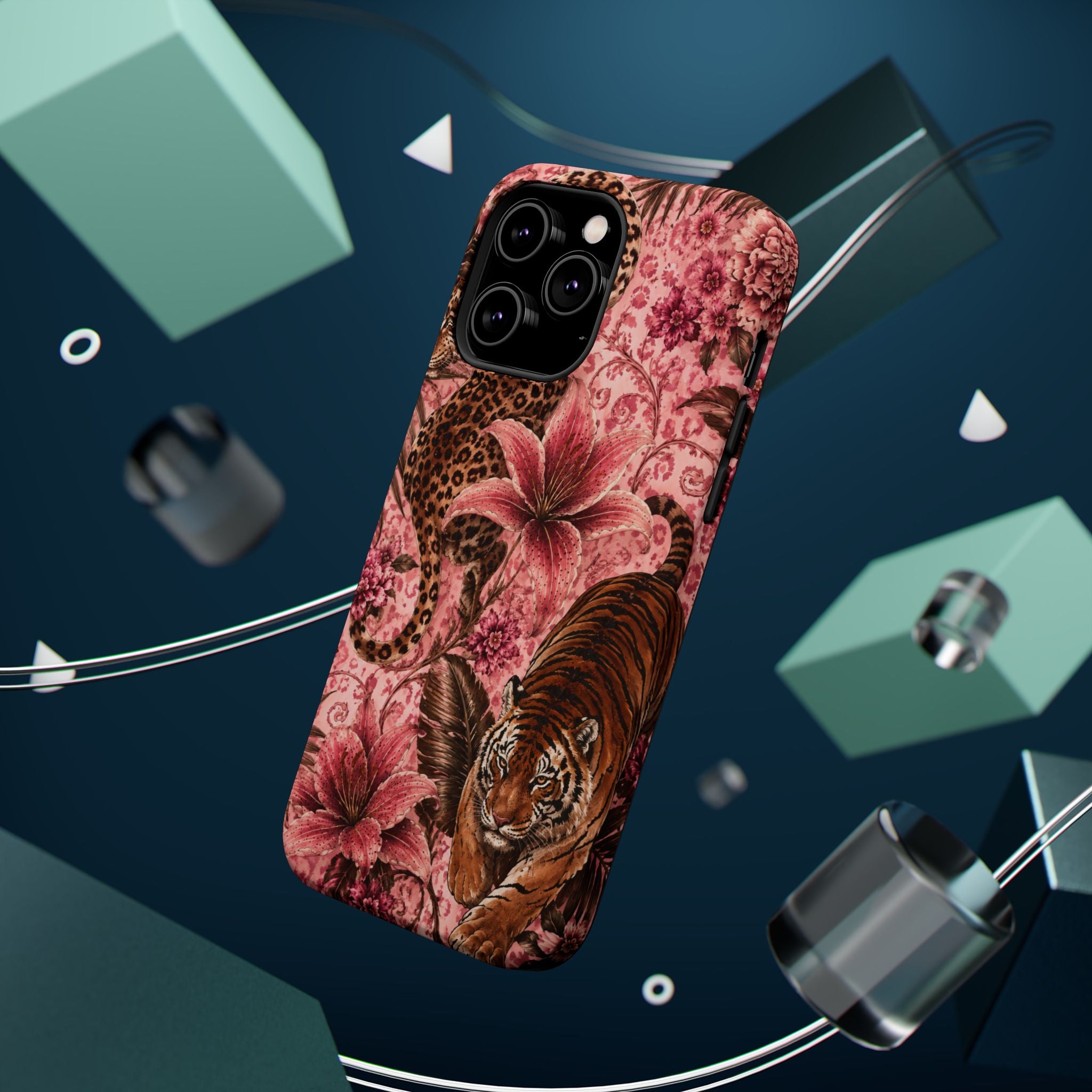 Floral Tiger Magnetic Phone Case — Impact-Resistant Stylish Protection