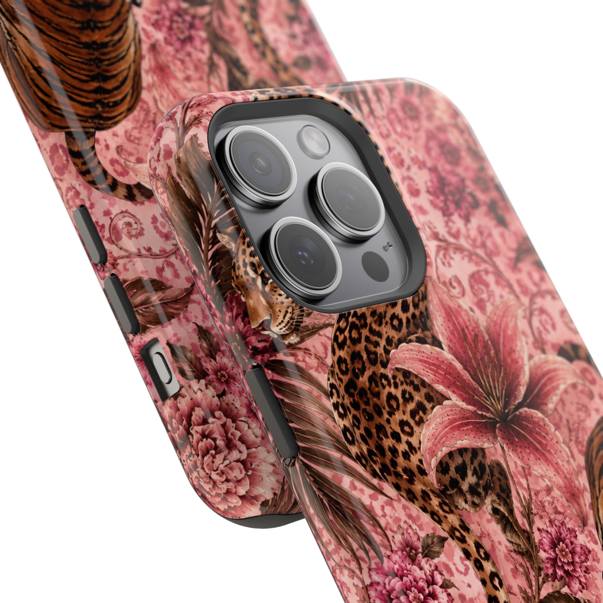 Floral Tiger Magnetic Phone Case — Impact-Resistant Stylish Protection