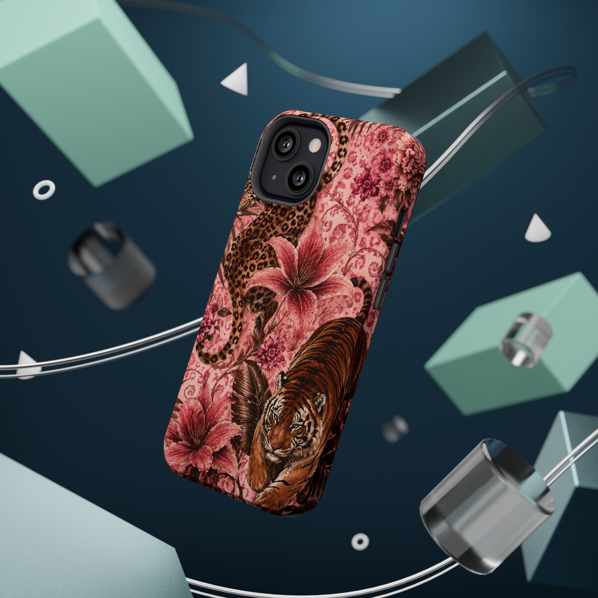 Floral Tiger Magnetic Phone Case — Impact-Resistant Stylish Protection