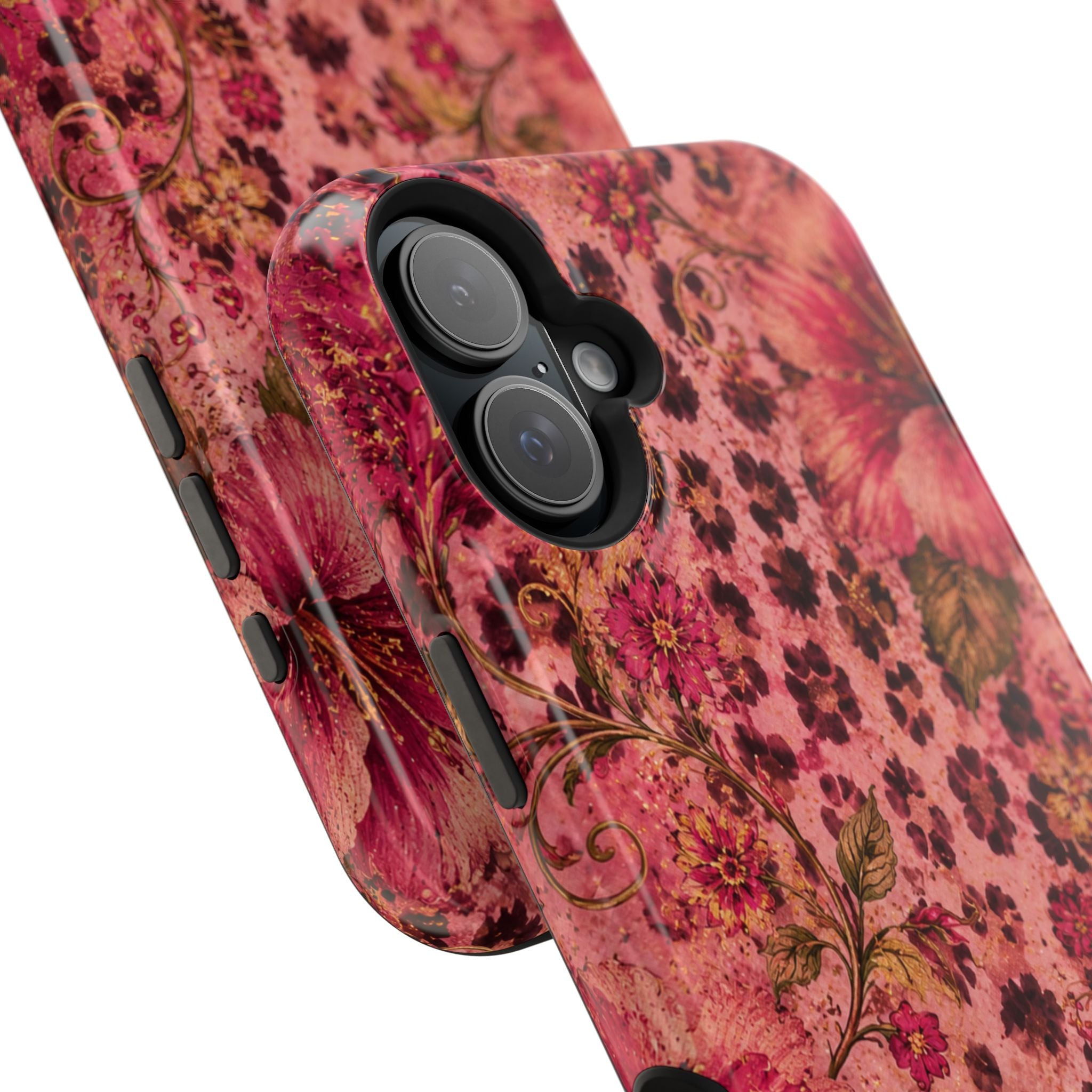 Floral Vintage Rose Magnetic Impact-Resistant Phone Case