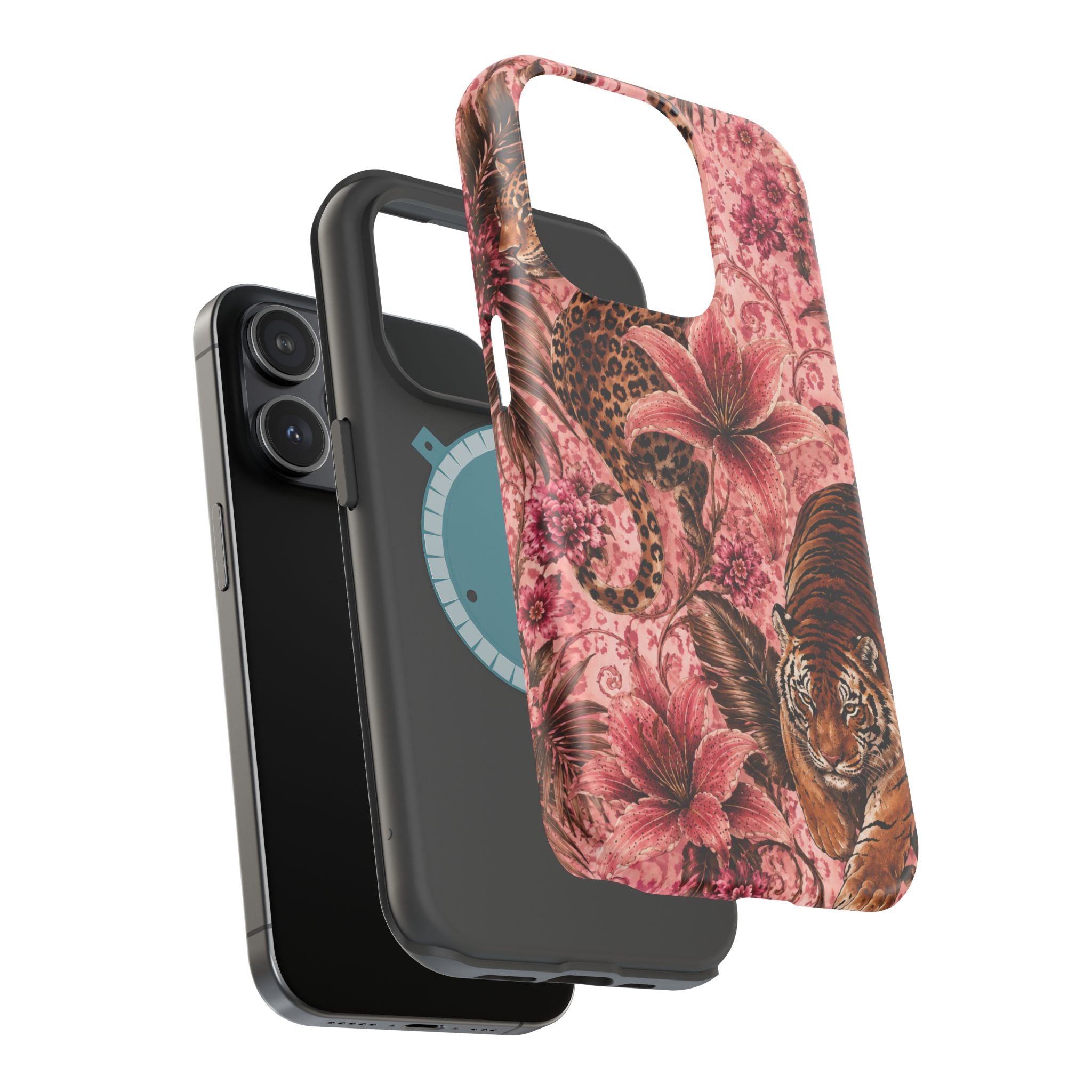 Floral Tiger Magnetic Phone Case — Impact-Resistant Stylish Protection