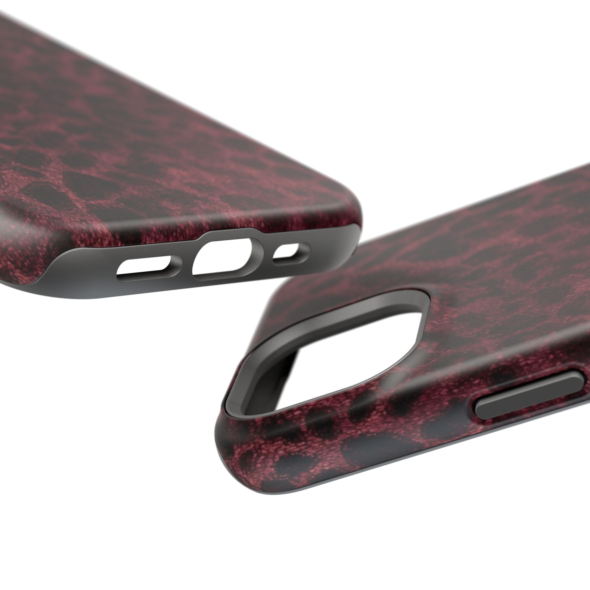Burgundy Leopard Magnetic Phone Case | MagSafe Compatible Shockproof Protective Cover