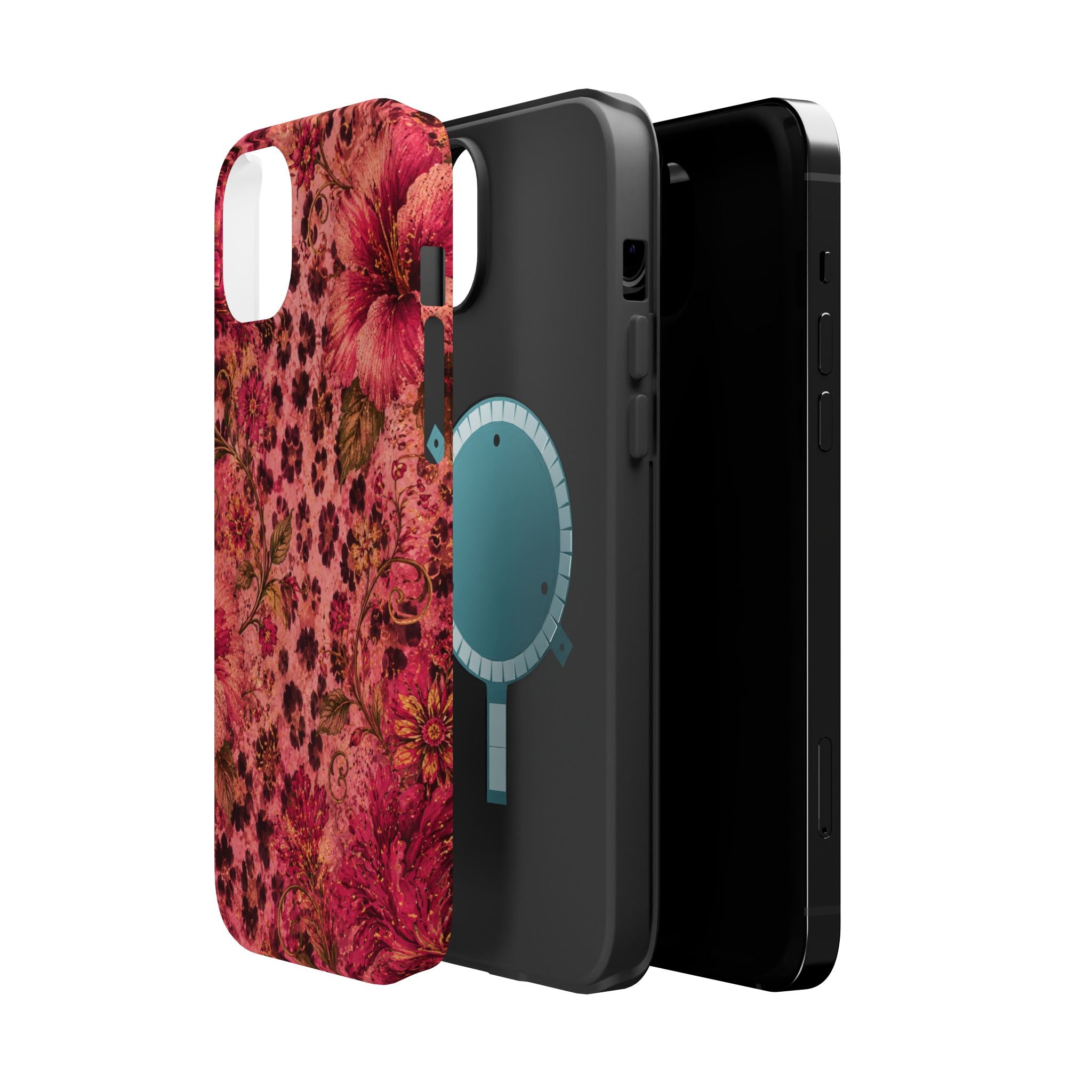 Floral Vintage Rose Magnetic Impact-Resistant Phone Case