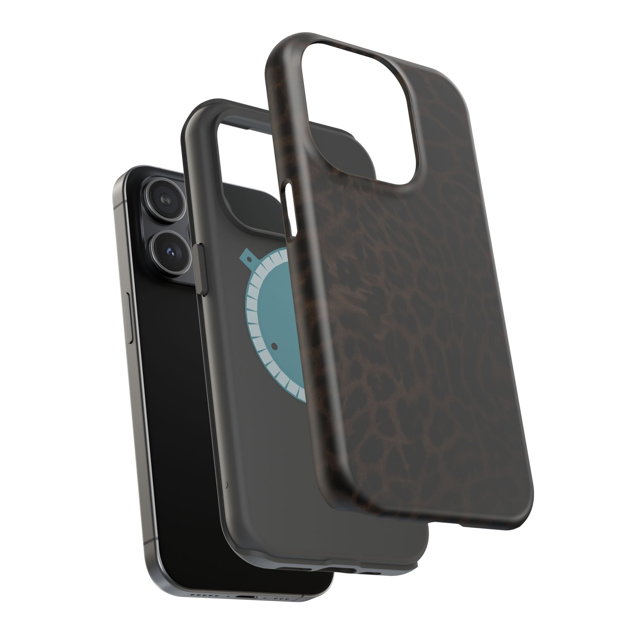 Brown Leopard Print MagSafe Phone Case | Shockproof Magnetic Protective Cover for iPhone