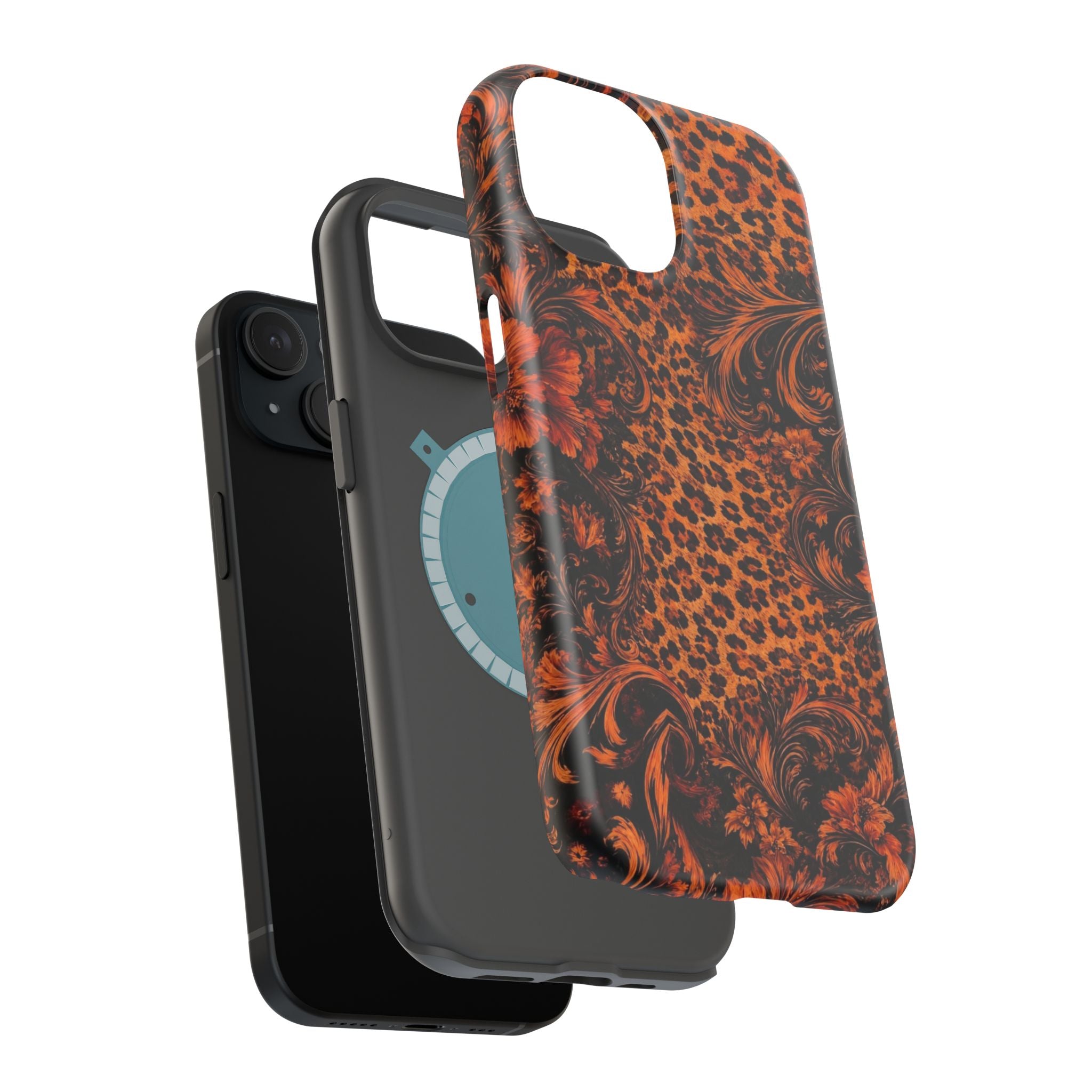Leopard Baroque Magnetic Phone Case | MagSafe Compatible Shockproof Protective Cover