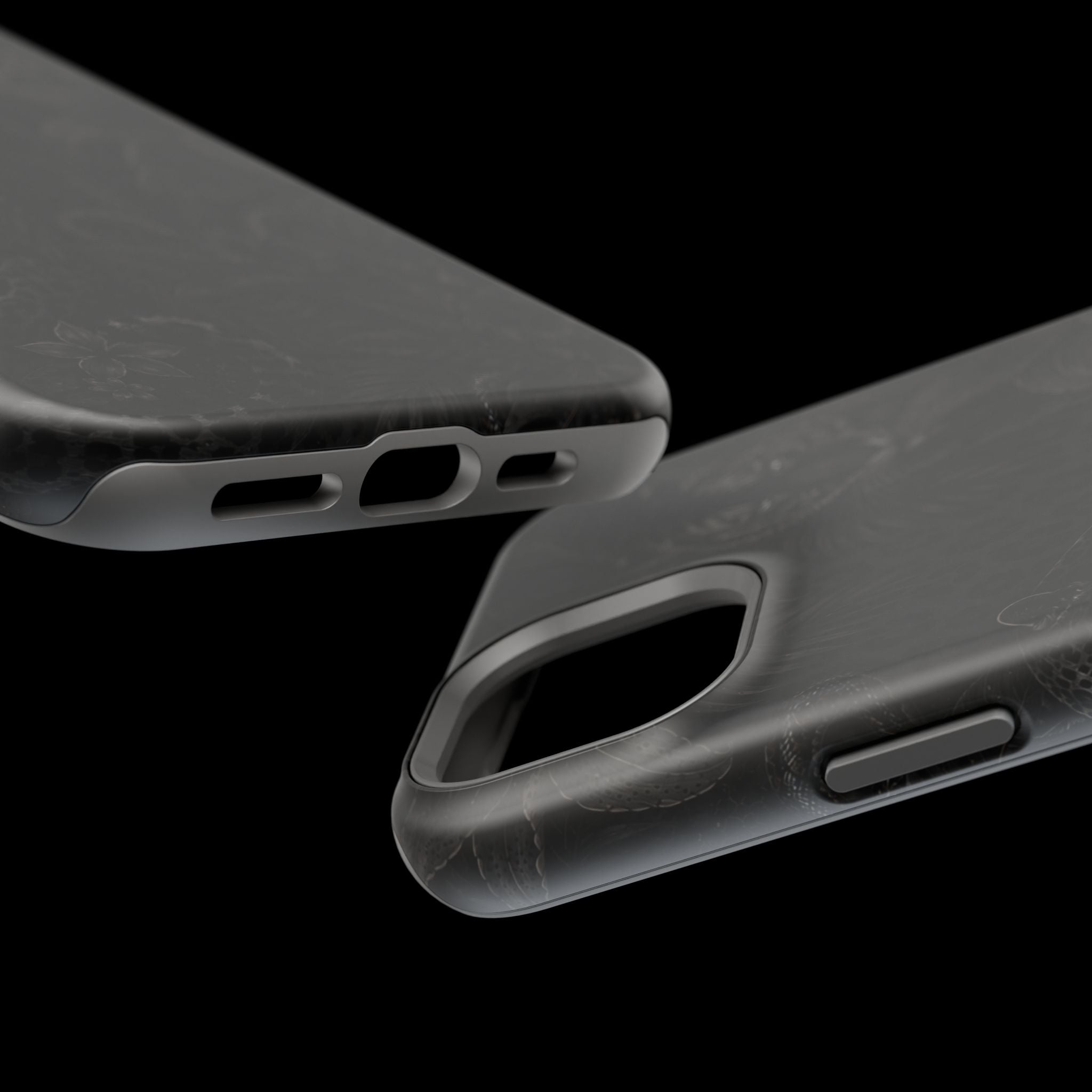 Black Floral Leopard Magnetic Impact-Resistant Phone Case | MagSafe Compatible Shockproof Cover