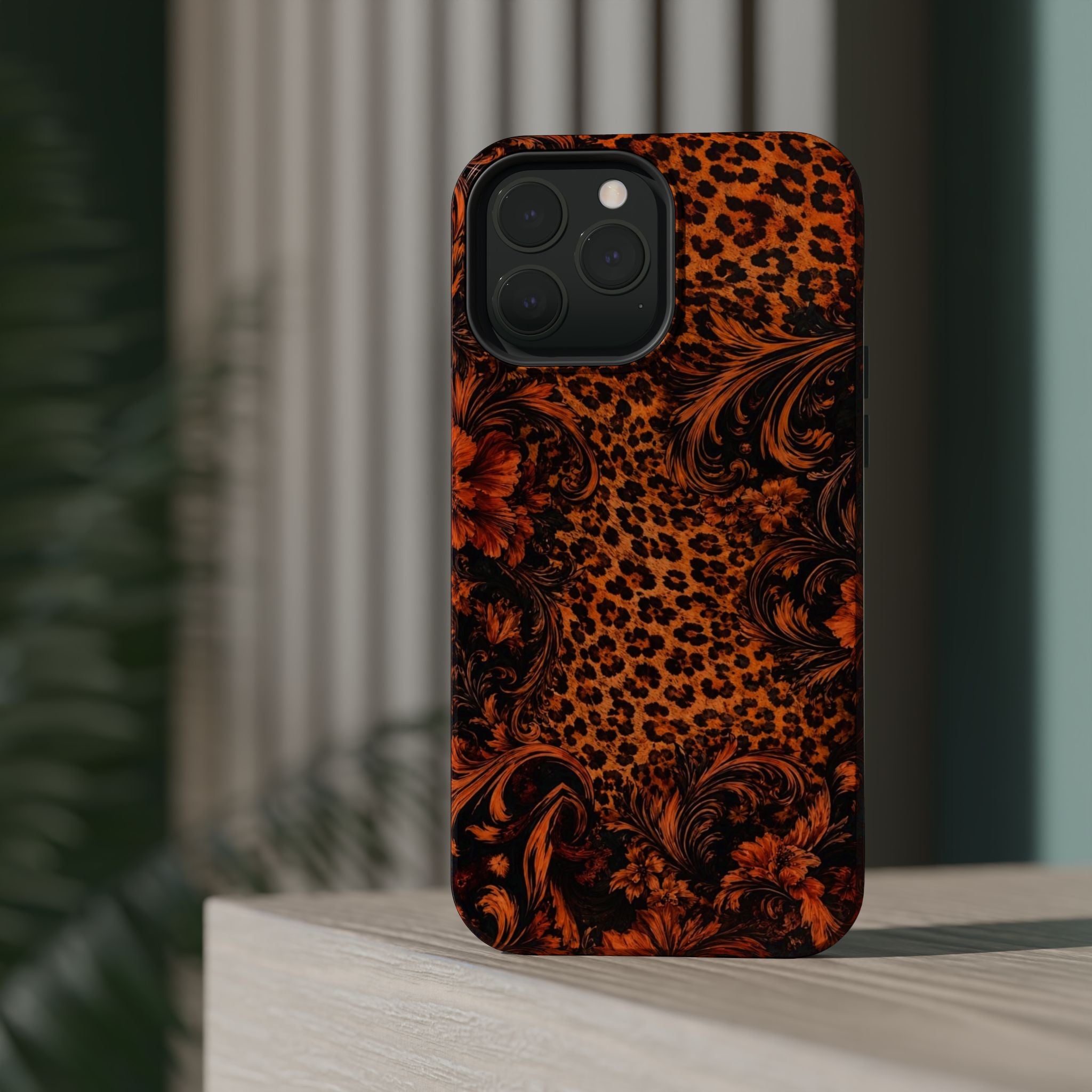 Leopard Baroque Magnetic Phone Case | MagSafe Compatible Shockproof Protective Cover