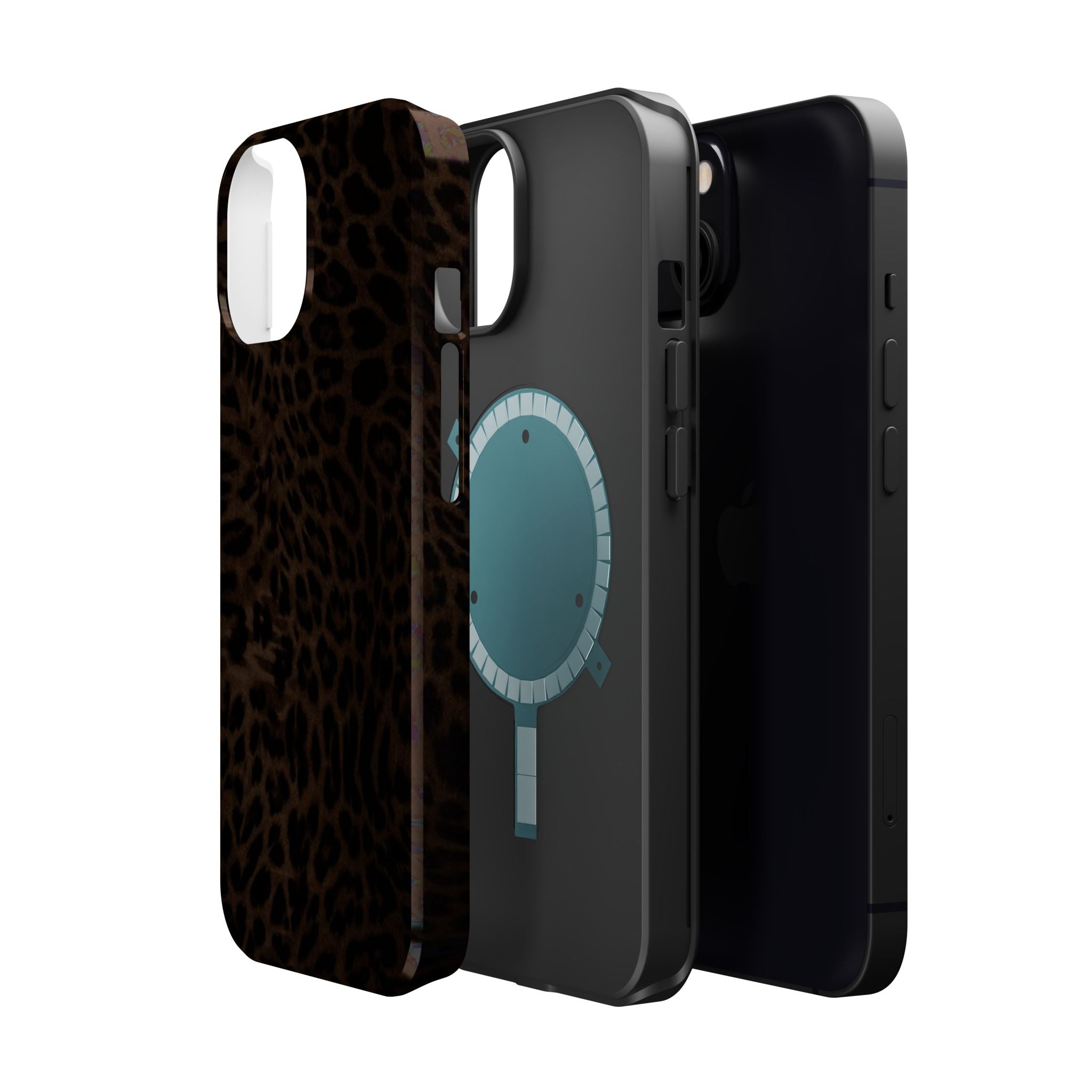 Leopard Print Magnetic Impact Phone Case — Shockproof Magnetic iPhone Cover