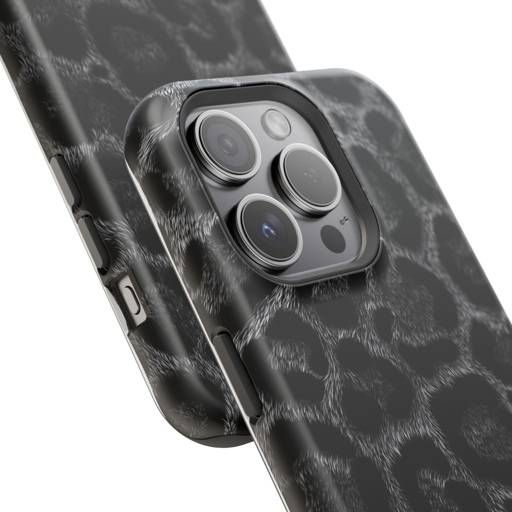 Black Leopard Print Magnetic Impact-Resistant Phone Case