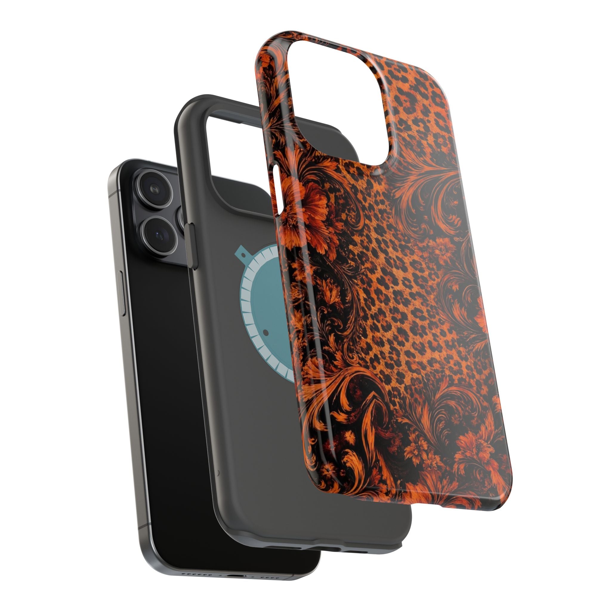 Leopard Baroque Magnetic Phone Case | MagSafe Compatible Shockproof Protective Cover