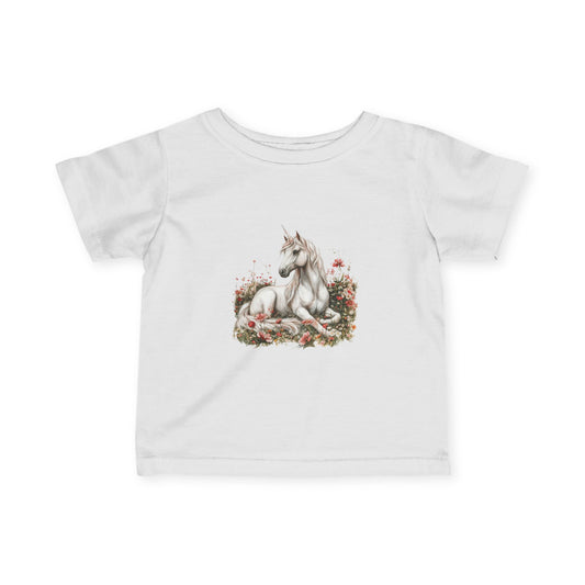 Floral Unicorn Infant Tee | Whimsical Baby Graphic Shirt