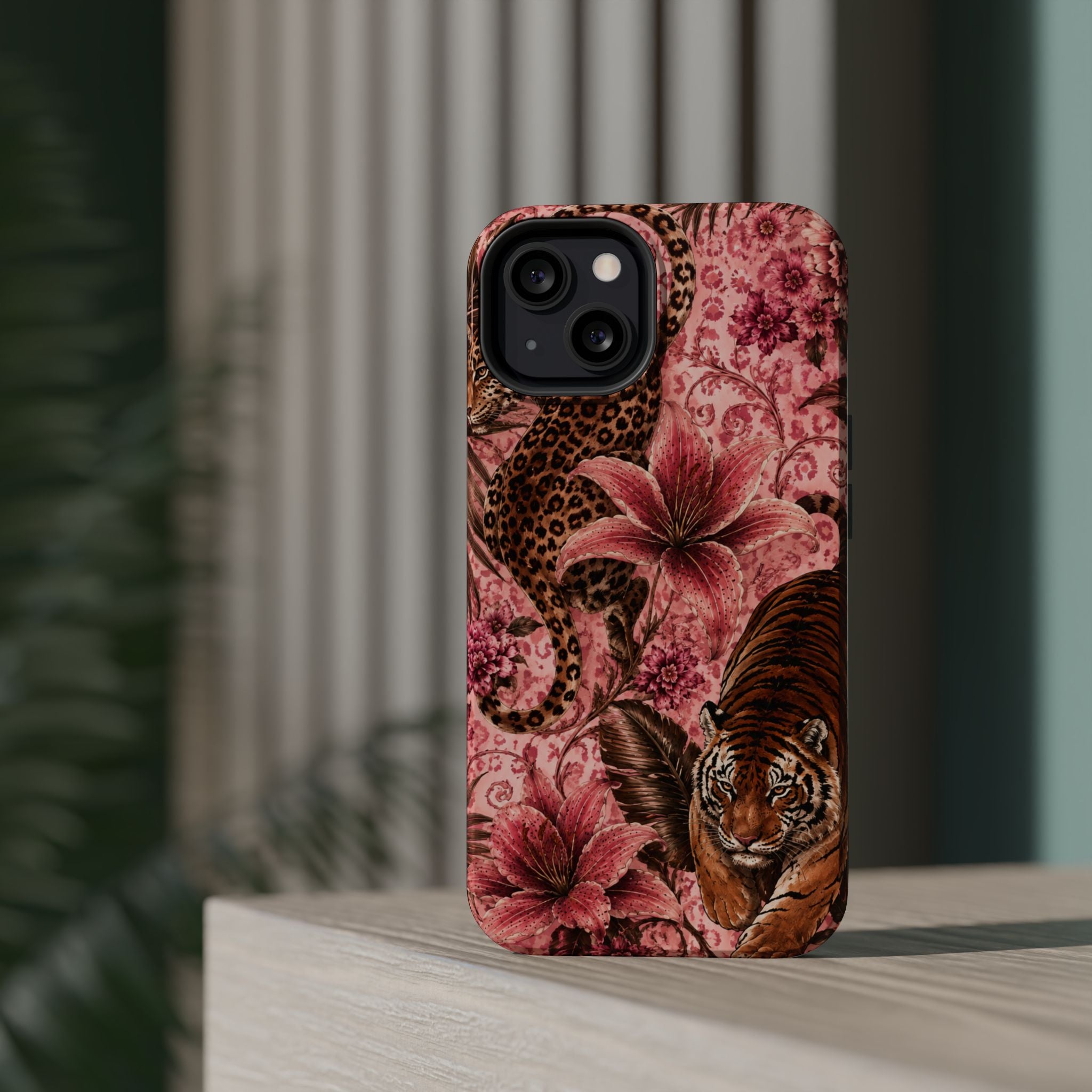 Floral Tiger Magnetic Phone Case — Impact-Resistant Stylish Protection