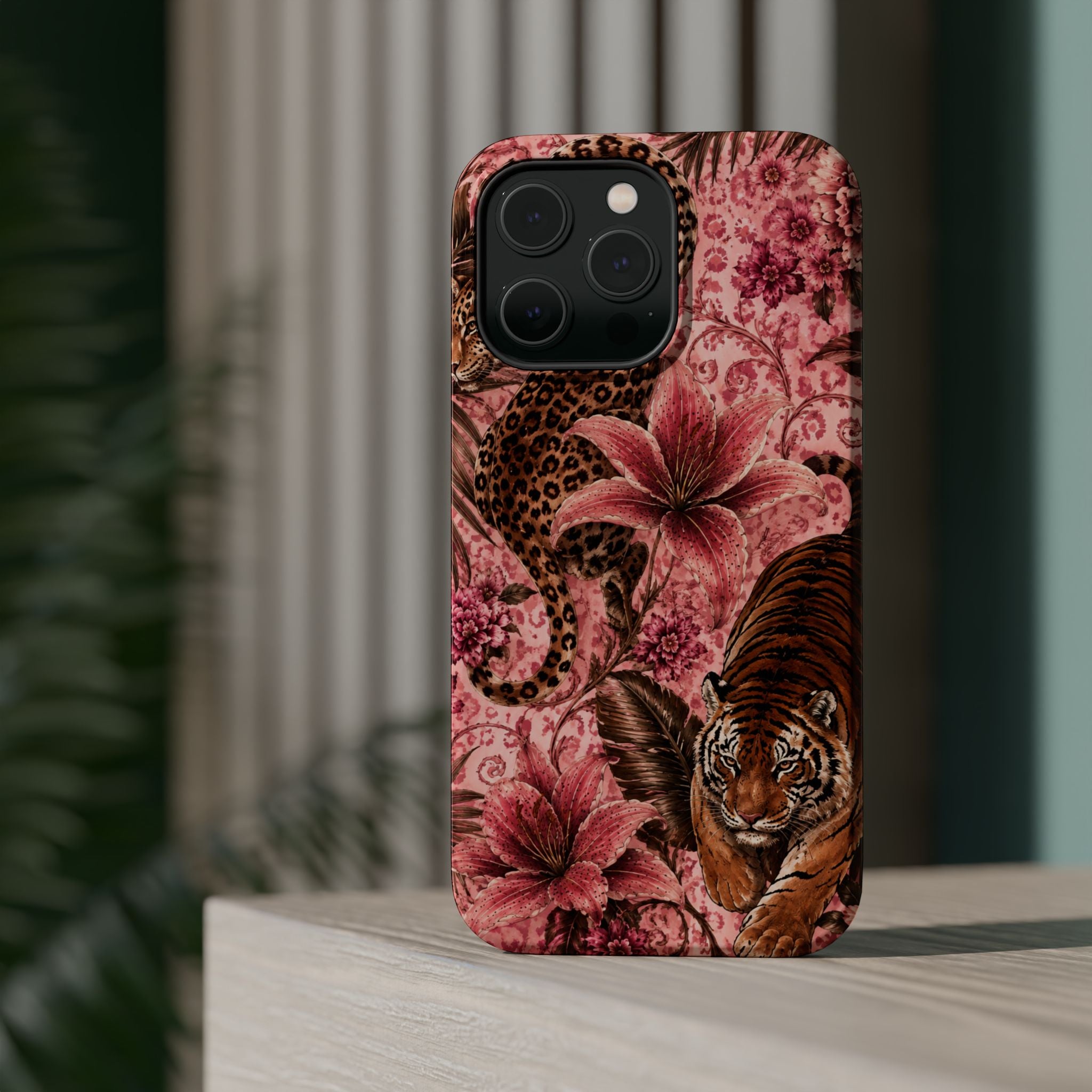 Floral Tiger Magnetic Phone Case — Impact-Resistant Stylish Protection