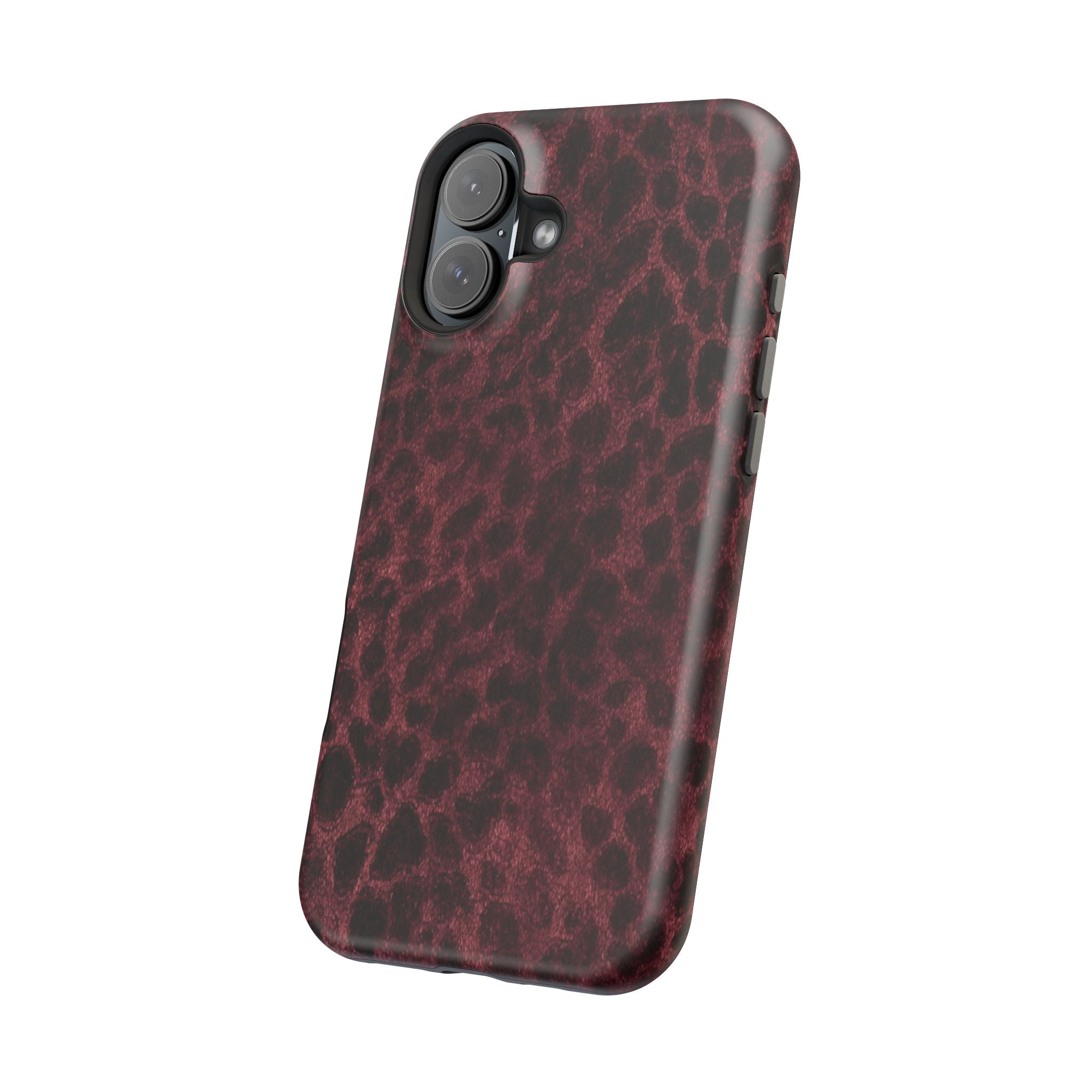 Burgundy Leopard Magnetic Phone Case | MagSafe Compatible Shockproof Protective Cover