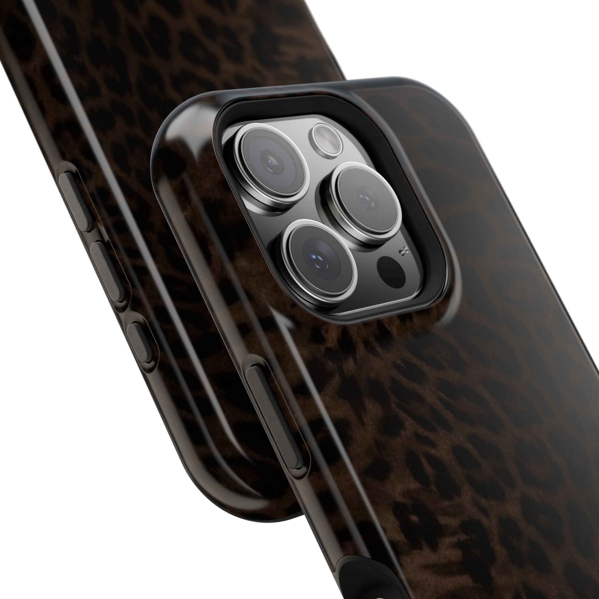 Brown Leopard Print MagSafe Phone Case | Shockproof Magnetic Protective Cover for iPhone