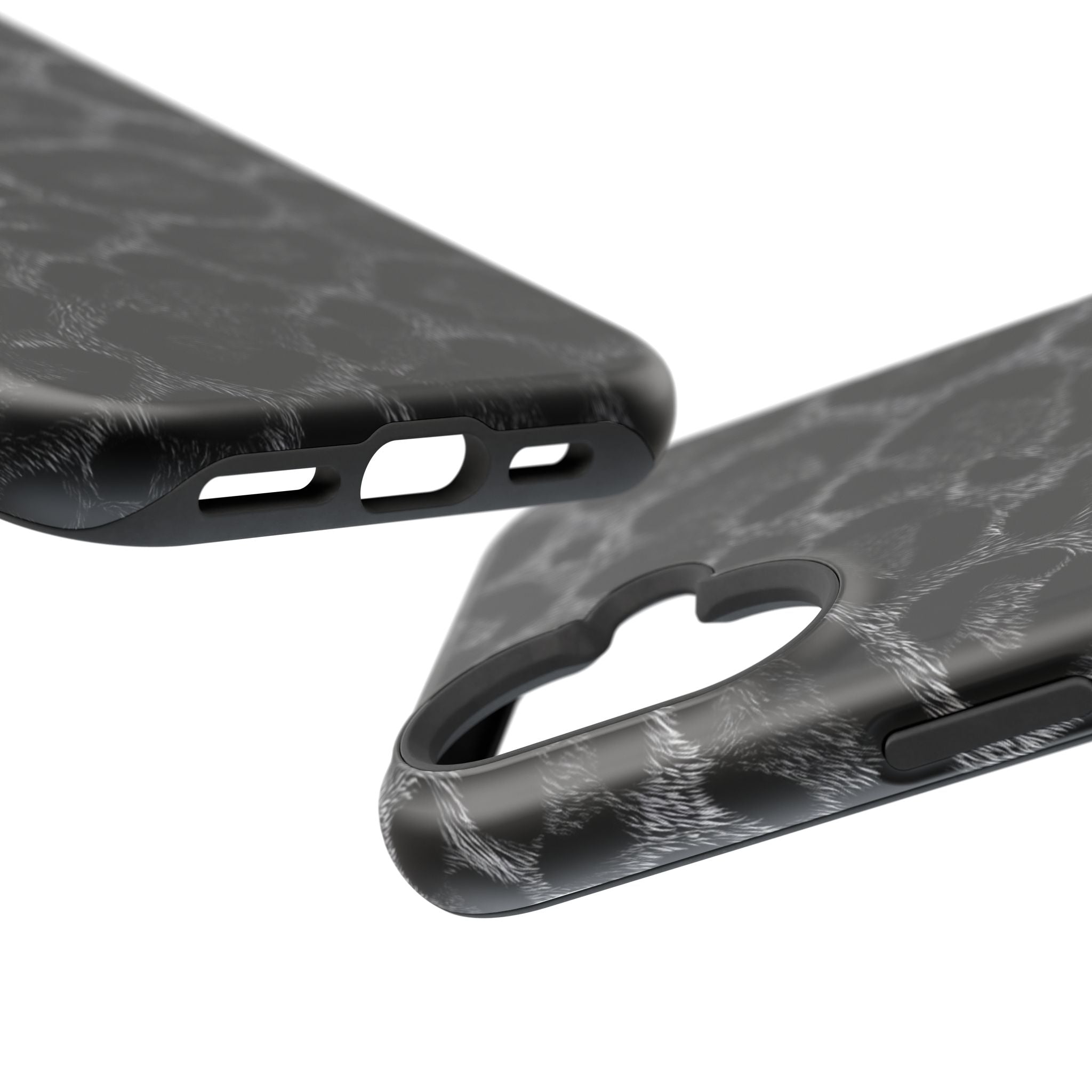 Black Leopard Print Magnetic Impact-Resistant Phone Case