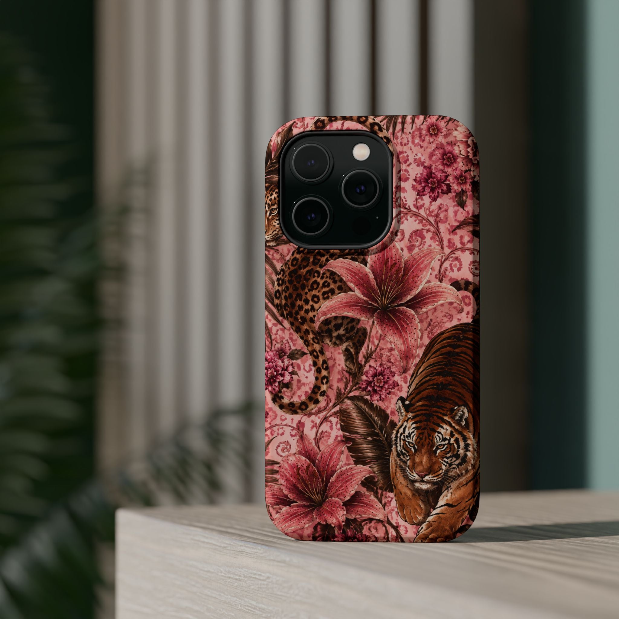 Floral Tiger Magnetic Phone Case — Impact-Resistant Stylish Protection