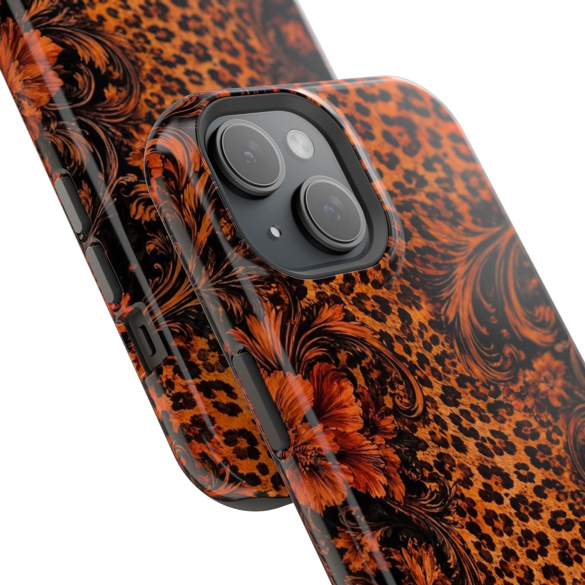Leopard Baroque Magnetic Phone Case | MagSafe Compatible Shockproof Protective Cover