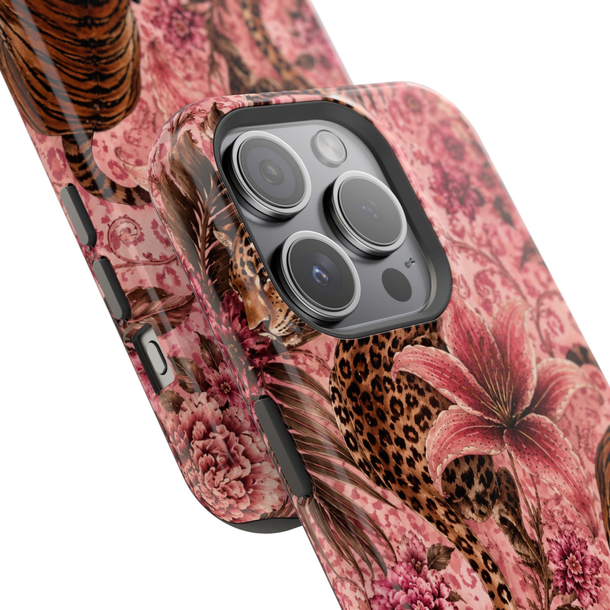 Floral Tiger Magnetic Phone Case — Impact-Resistant Stylish Protection