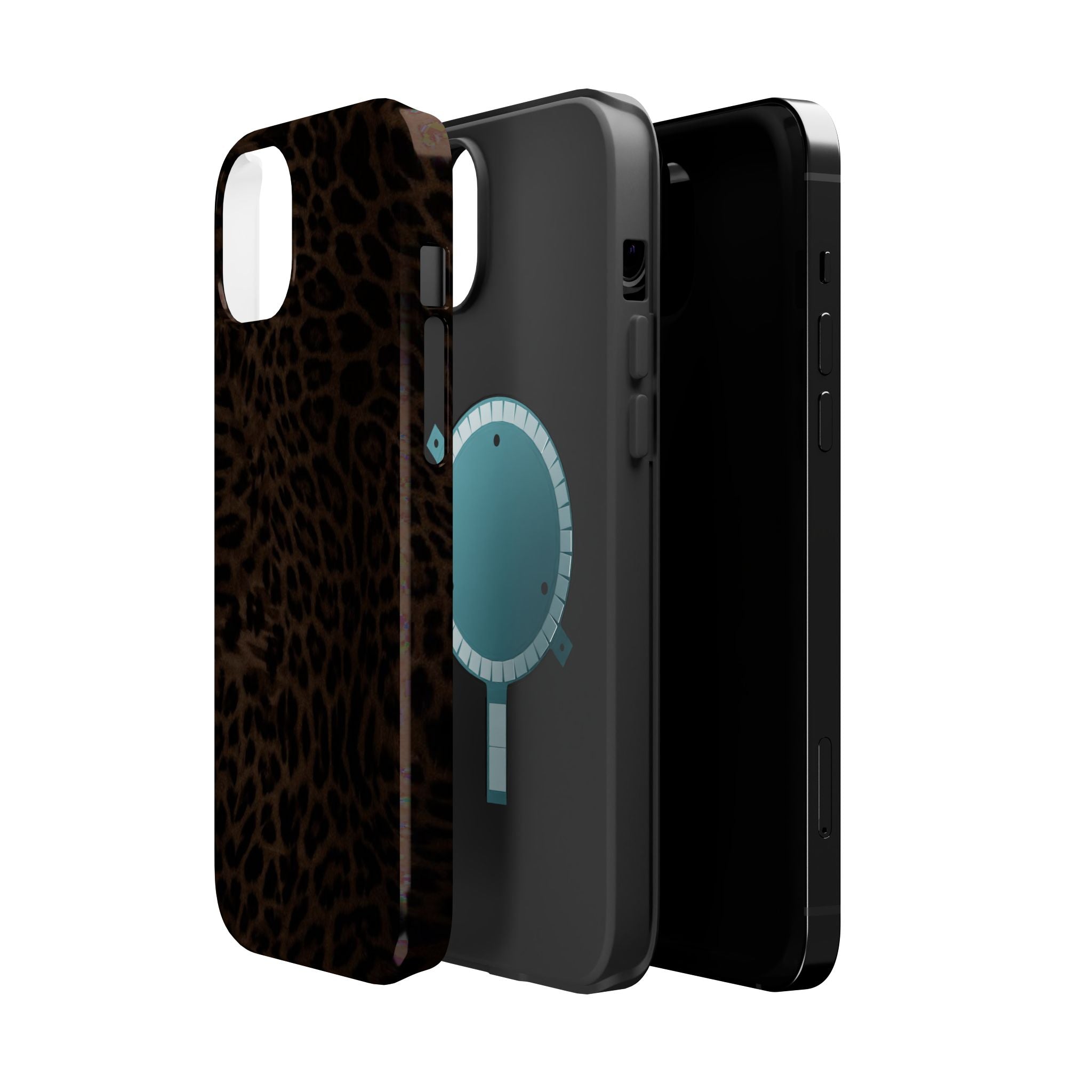 Leopard Print Magnetic Impact Phone Case — Shockproof Magnetic iPhone Cover