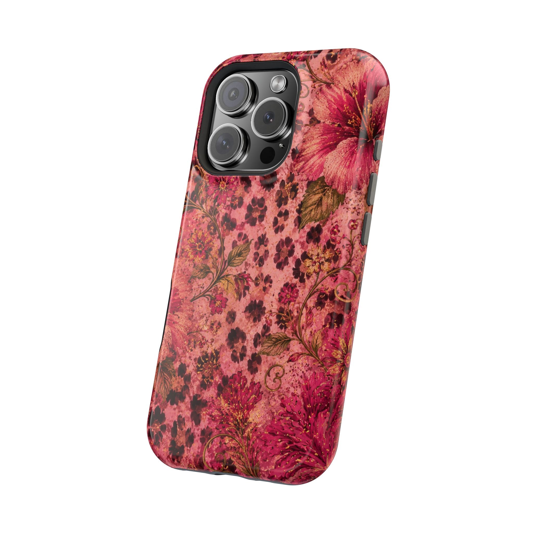 Floral Vintage Rose Magnetic Impact-Resistant Phone Case