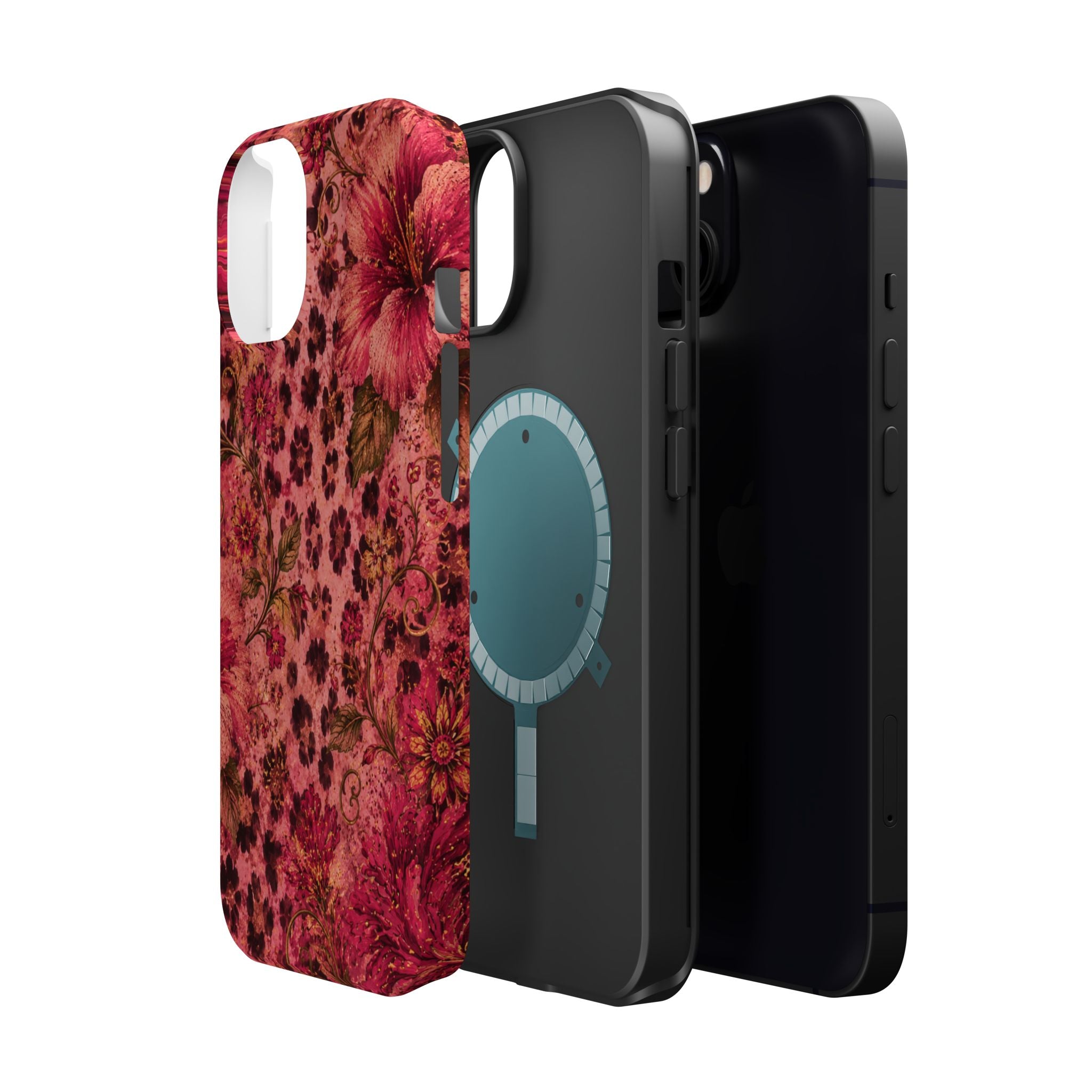 Floral Vintage Rose Magnetic Impact-Resistant Phone Case